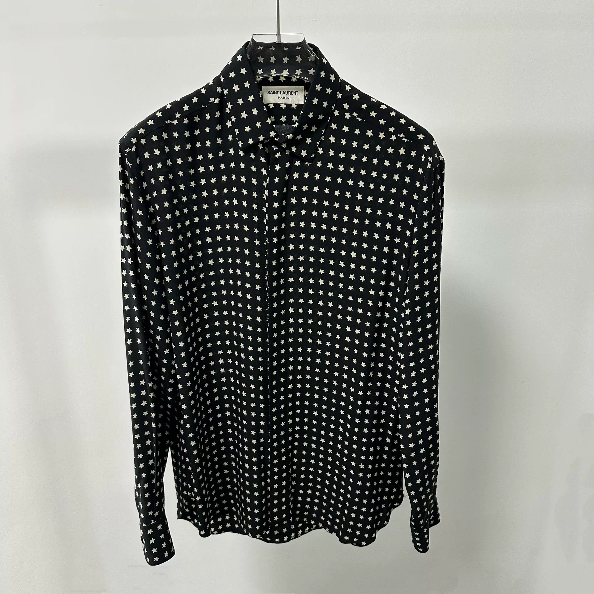Saint Laurent Black Star Silk Shirt