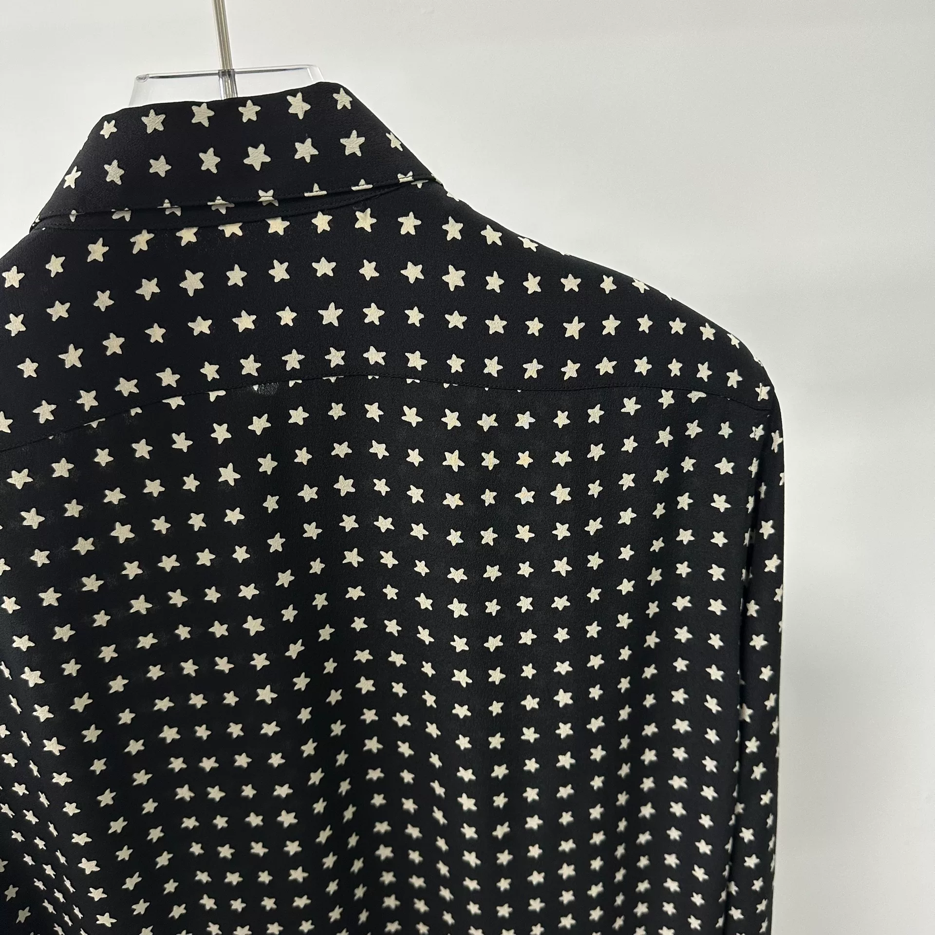 Saint Laurent Black Star Silk Shirt — detail