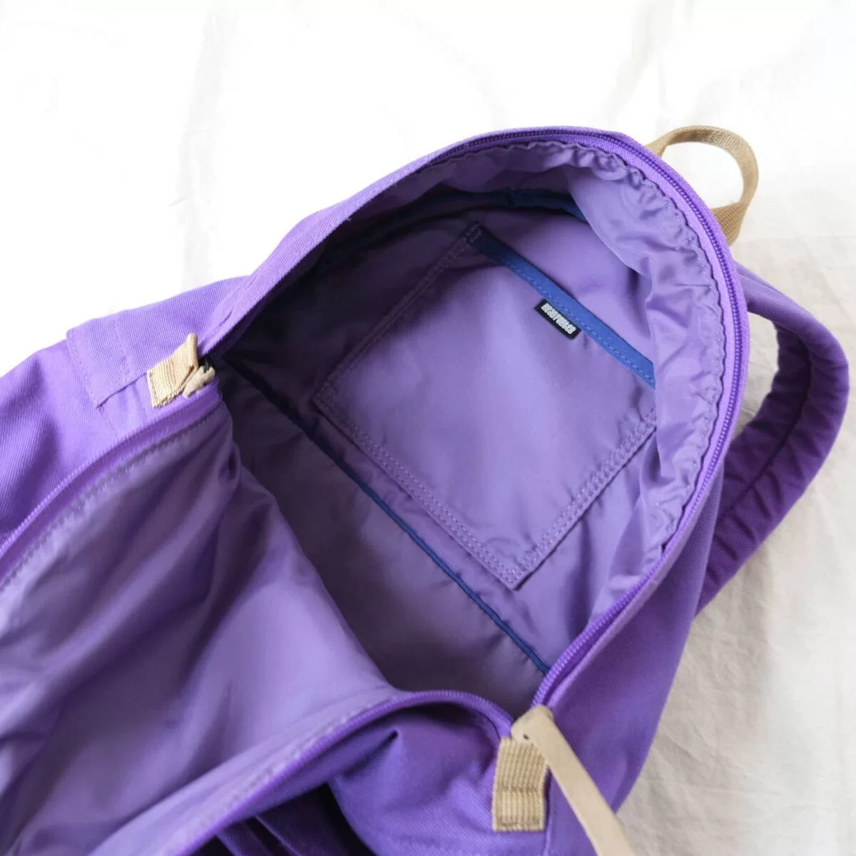 Purple Porter Canvas Backpack — back