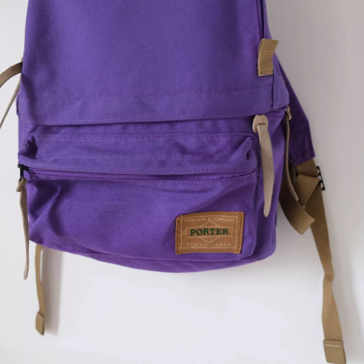 Purple Porter Canvas Backpack — front