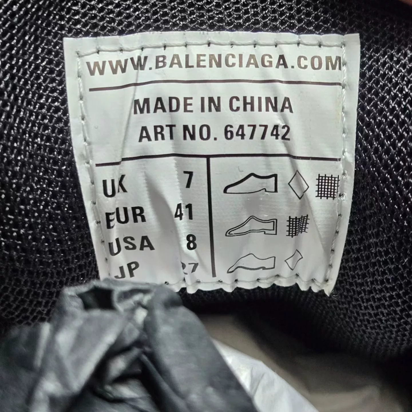 Balenciaga Track Black Sneakers — label
