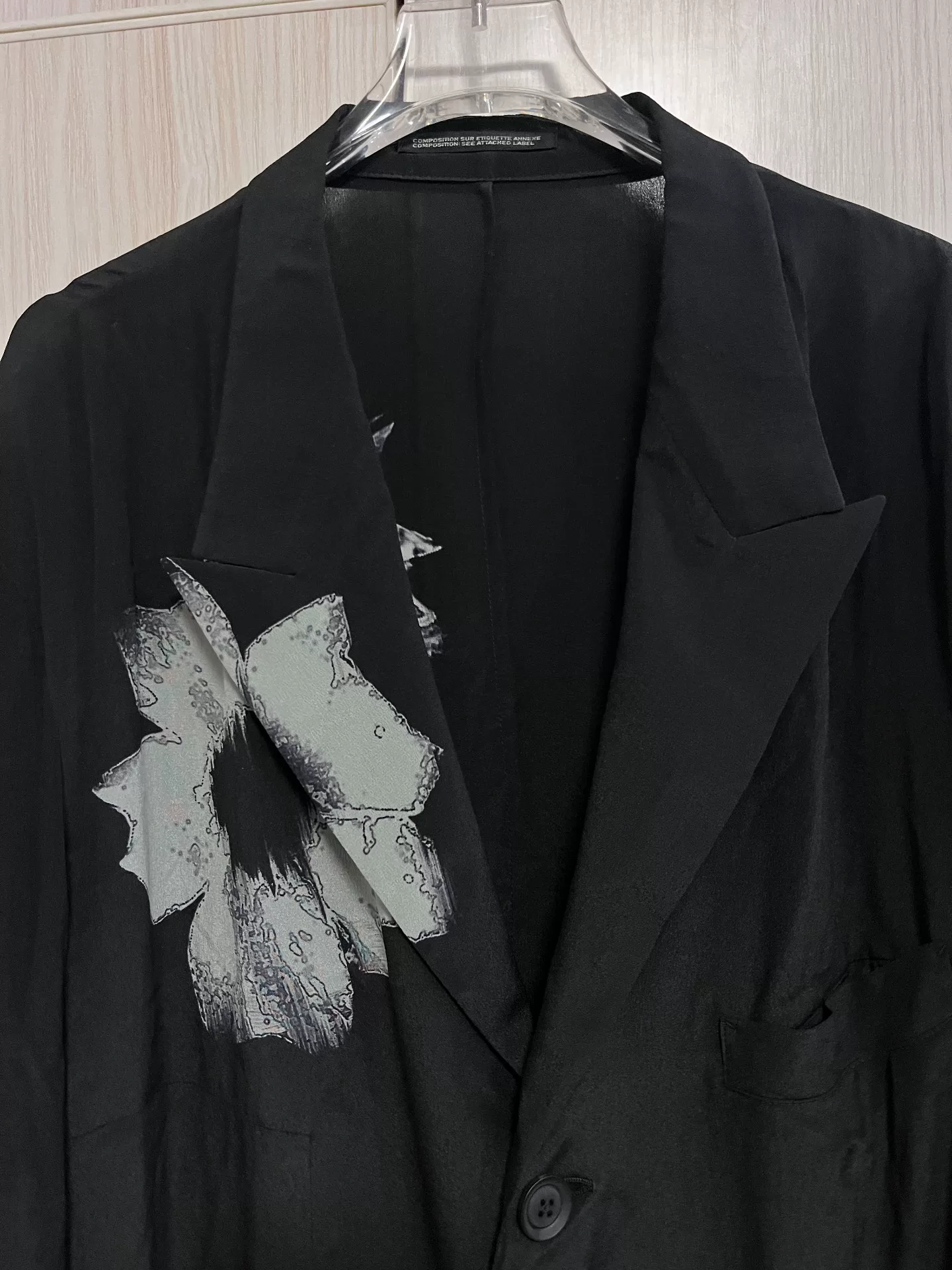 Yohji Yamamoto 25SS Silk Floral Jacket — detail