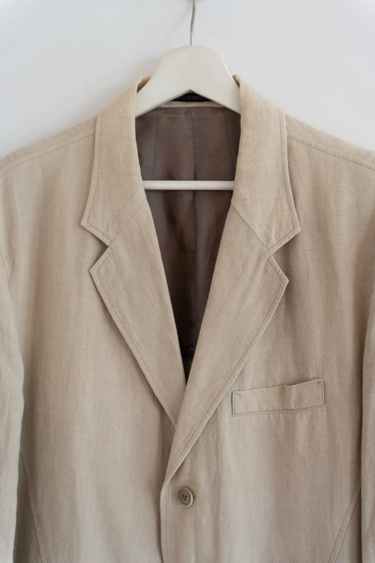 Yohji Yamamoto 16SS Beige Linen Blazer — back