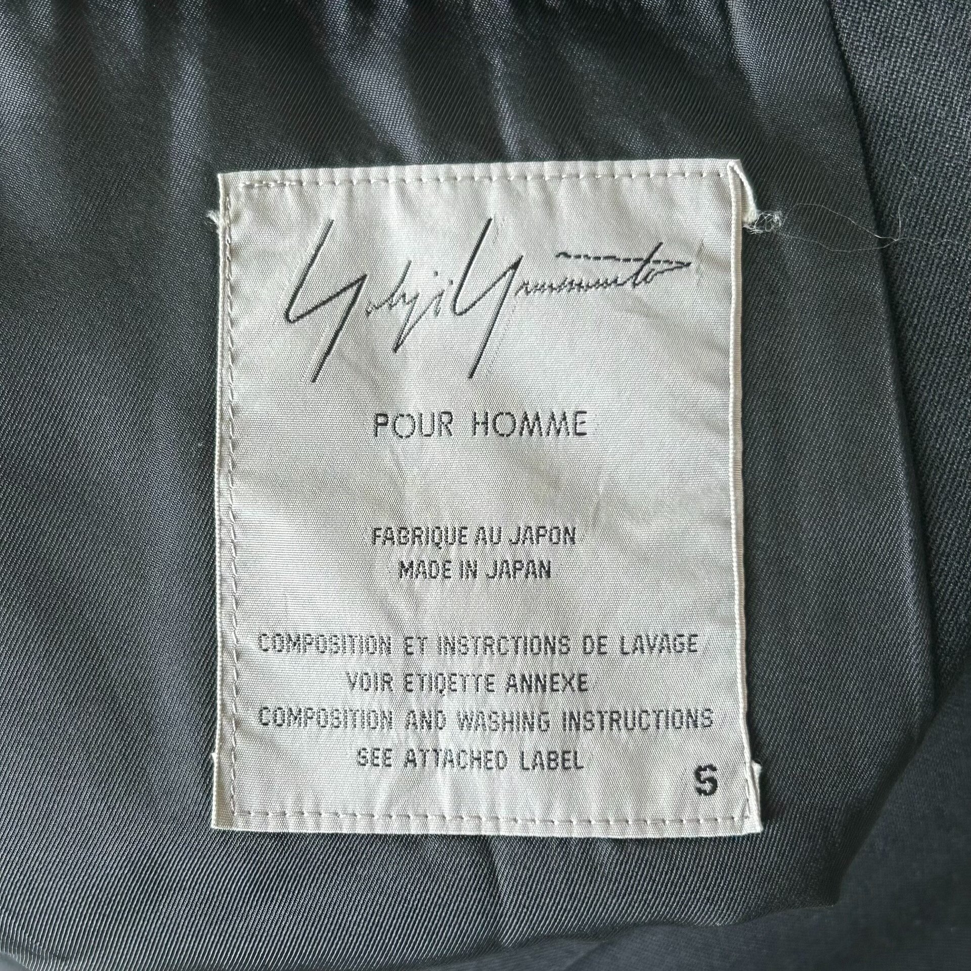 Yohji Yamamoto 93AW 4-Button Suit — label