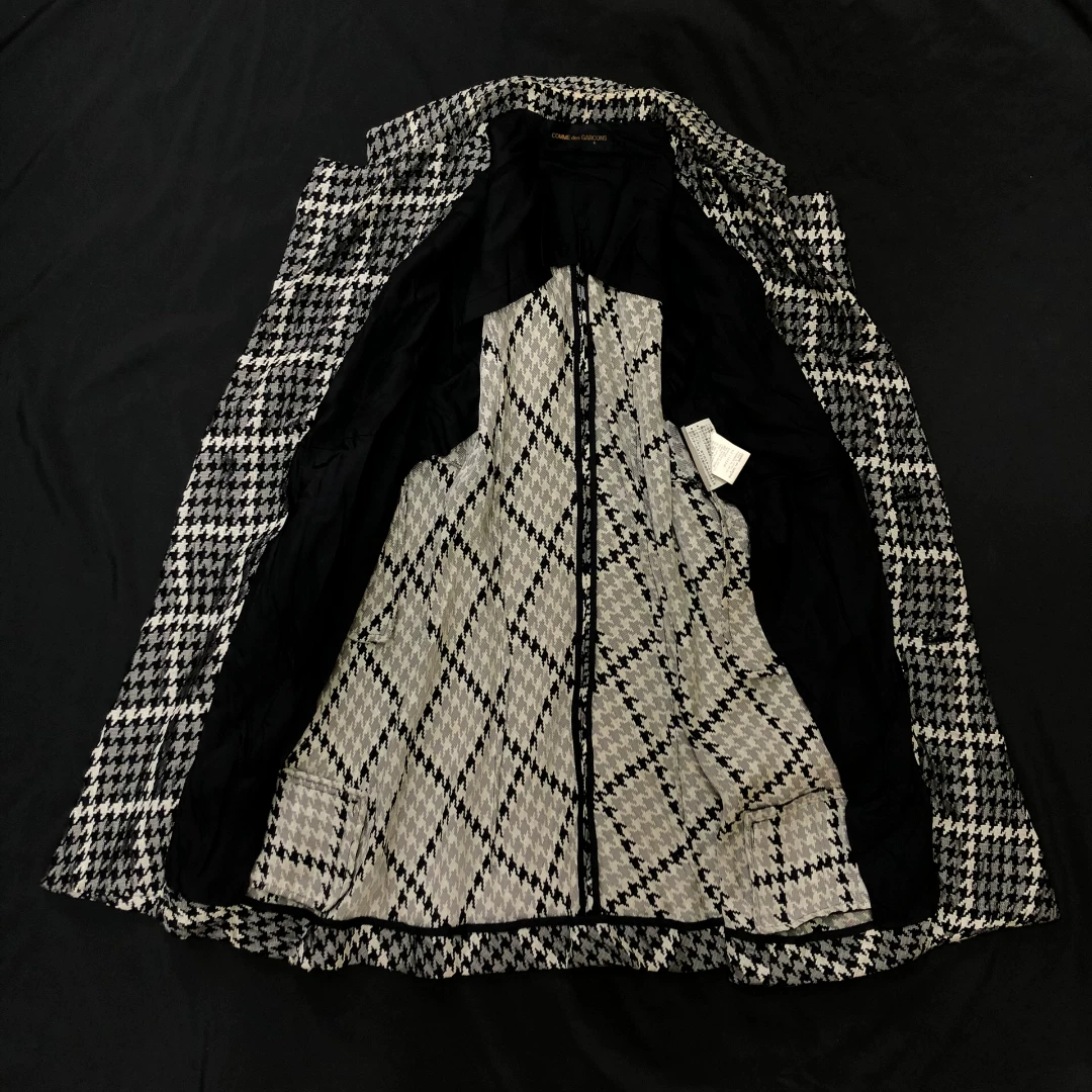 Comme des Garcons 92AW Deformed Houndstooth Coat — back