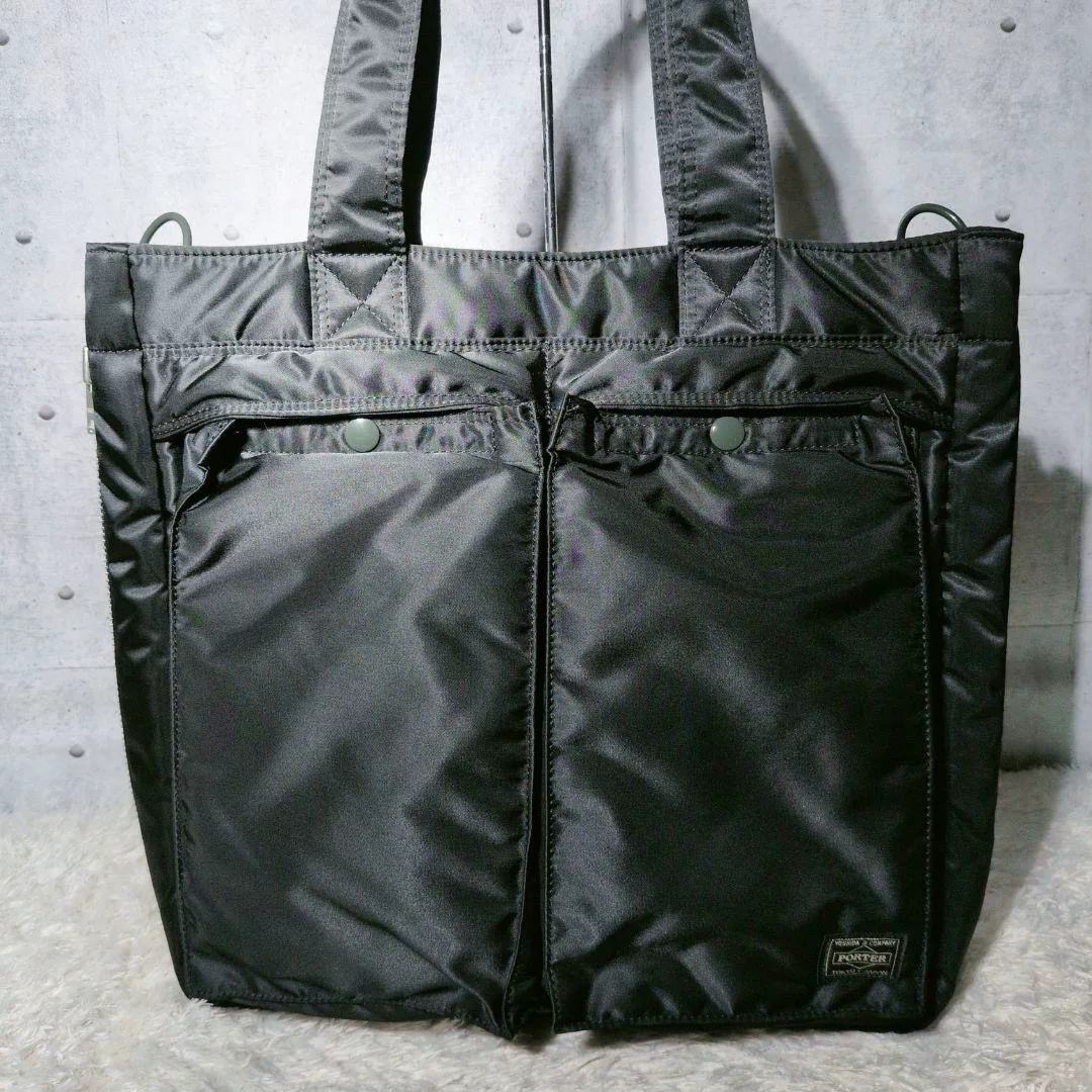 Porter Tanker Black Utilitarian Tote Bag — front