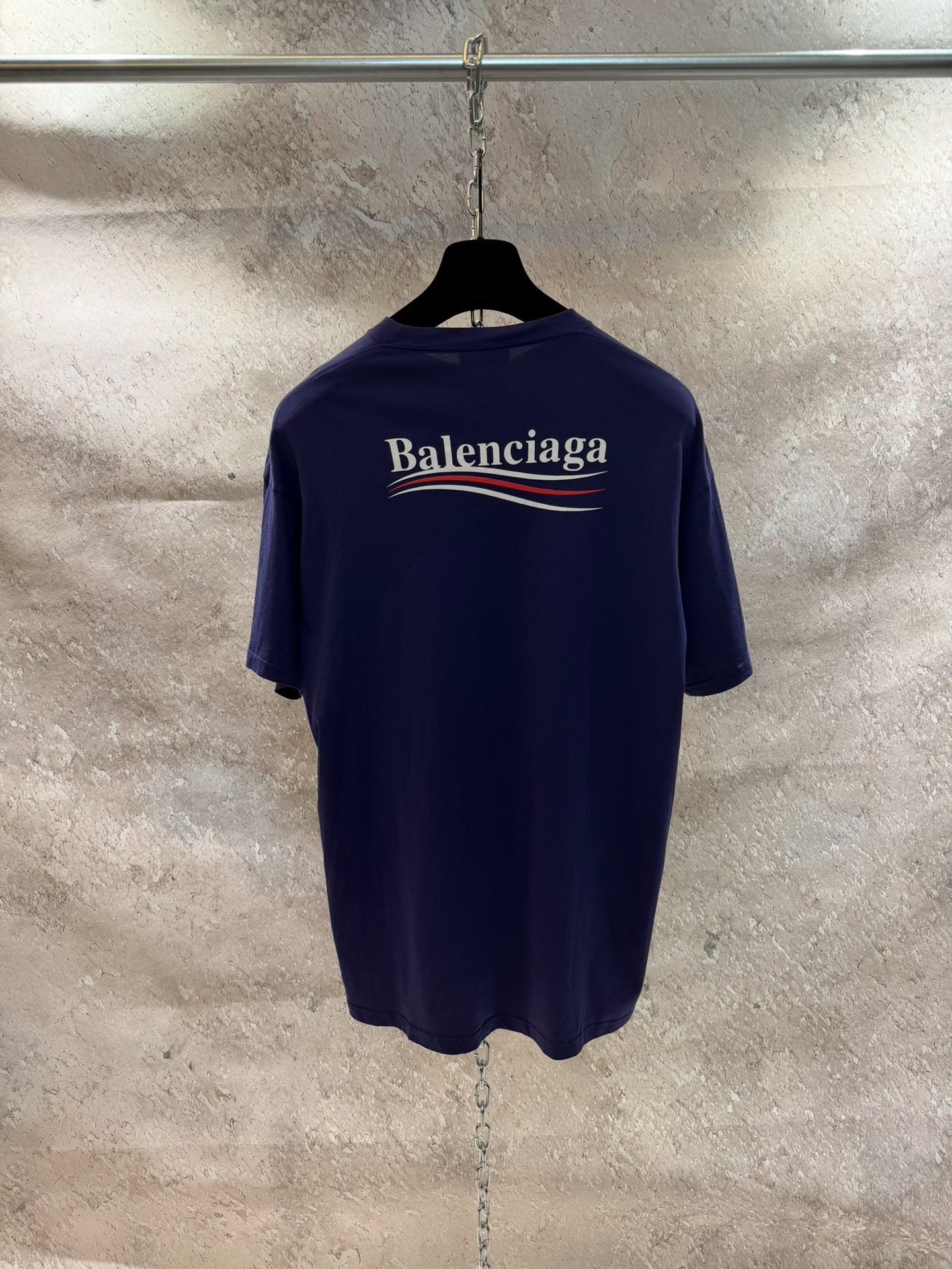 Balenciaga Purple Short-Sleeve Logo T-Shirt — front