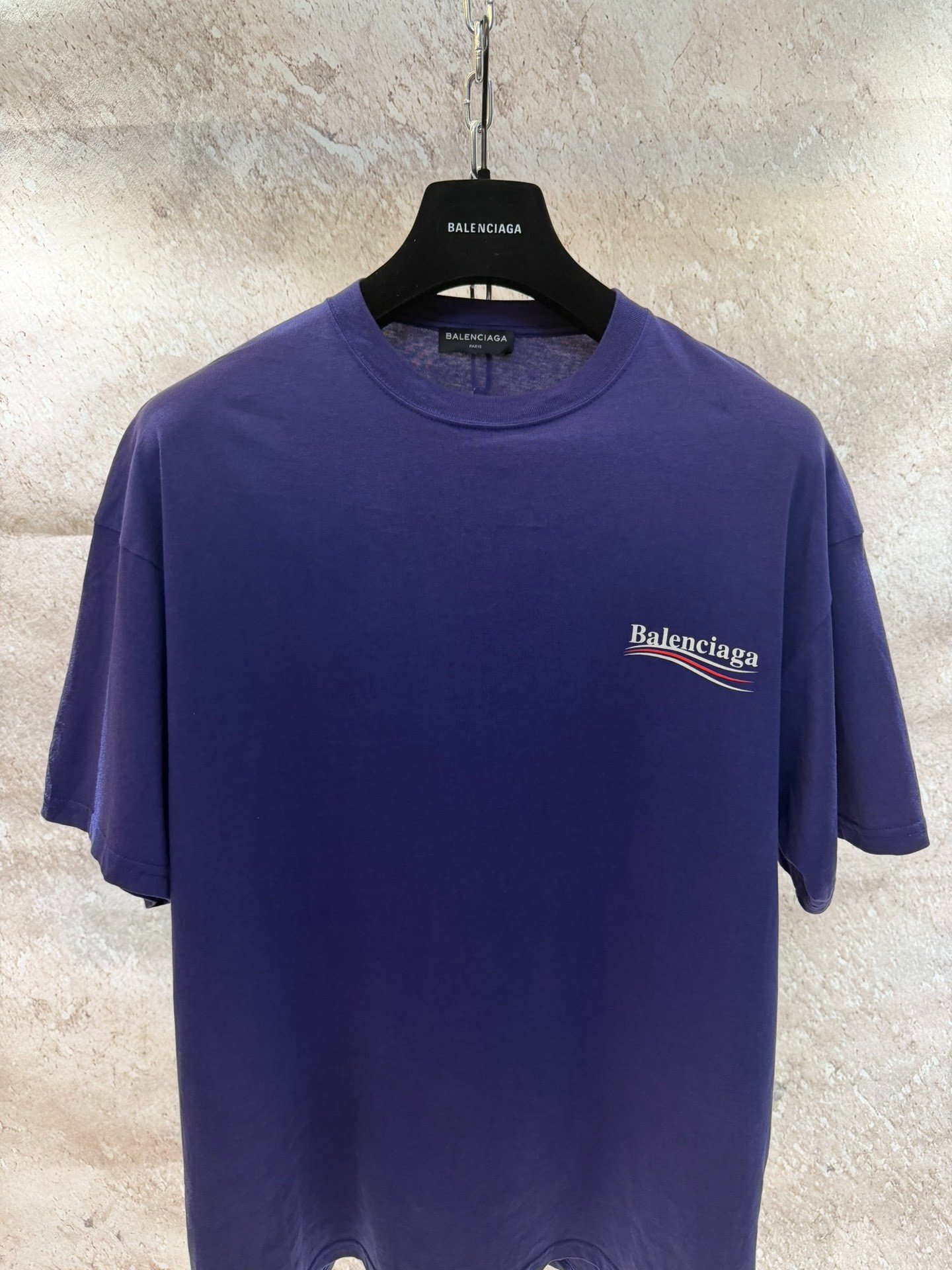 Balenciaga Purple Short-Sleeve Logo T-Shirt — detail