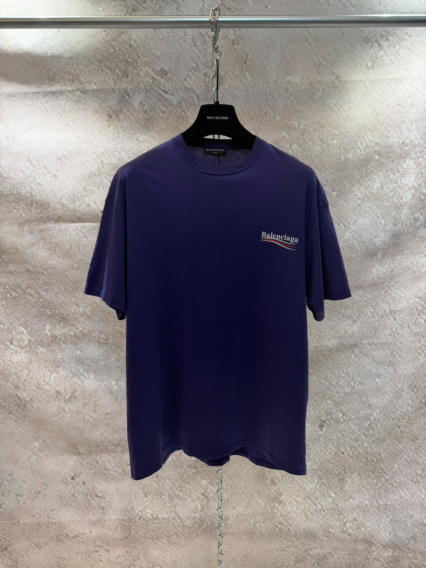 Balenciaga Purple Short-Sleeve Logo T-Shirt