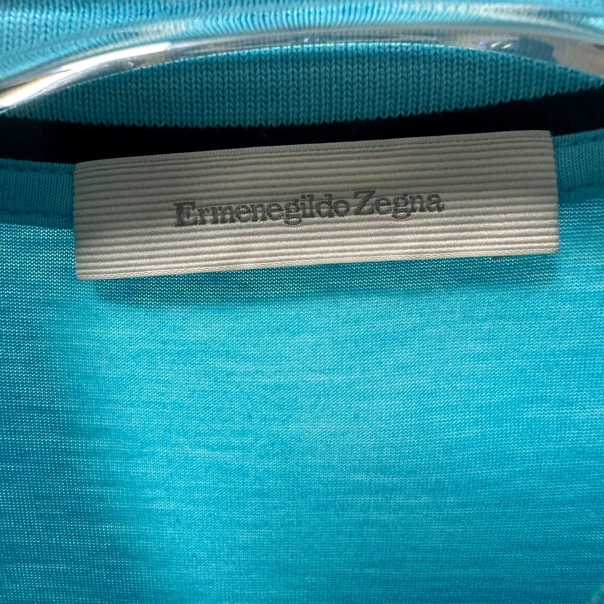 Zegna Light Blue Short-Sleeve Polo — front