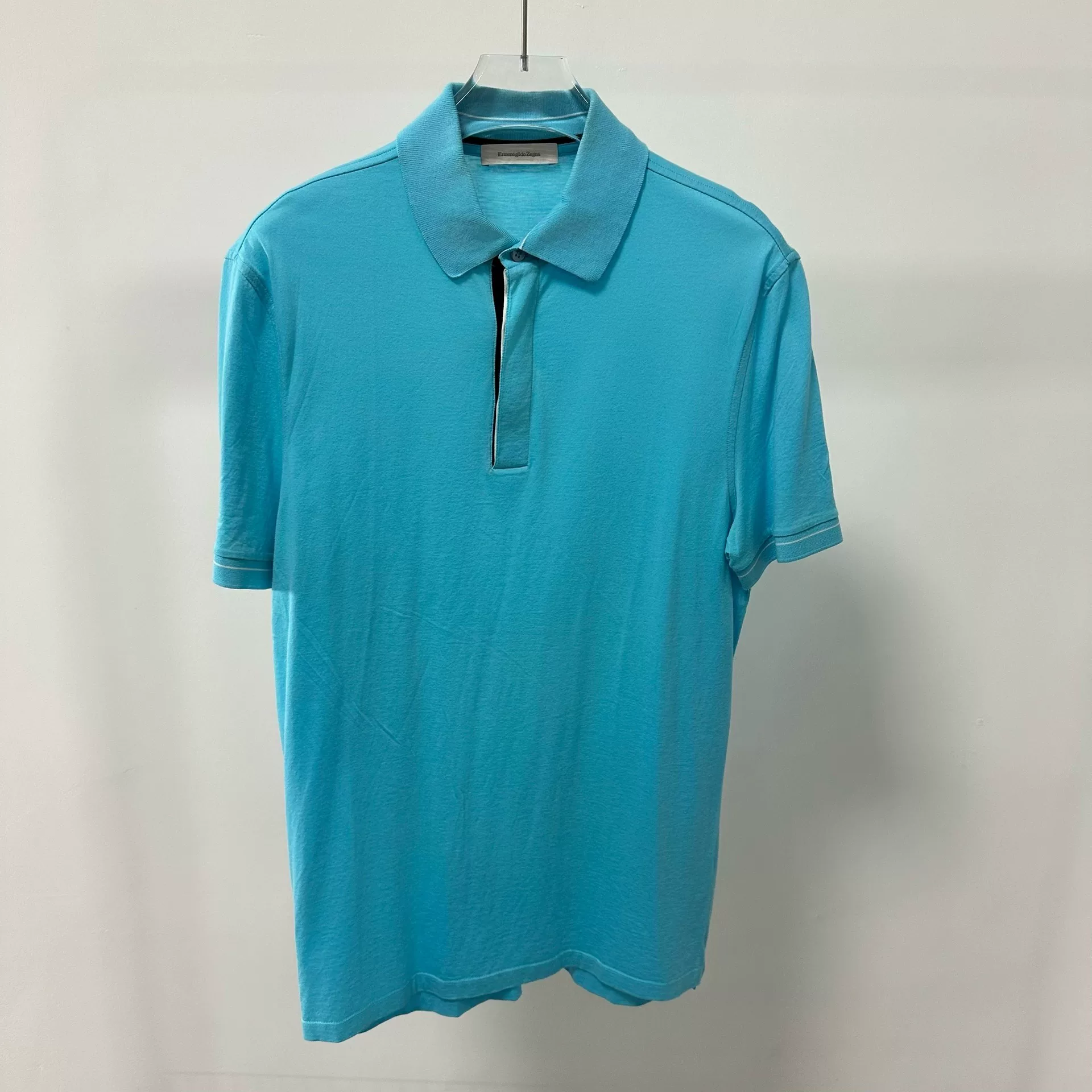 Zegna Light Blue Short-Sleeve Polo