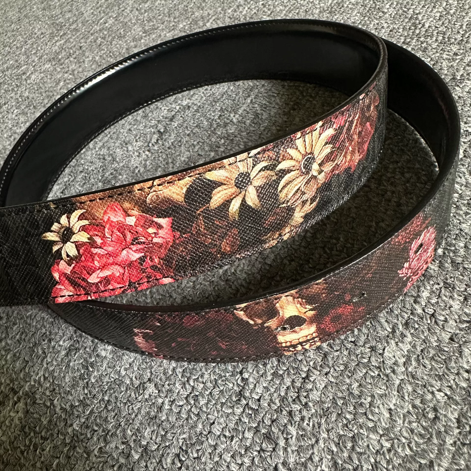 Dior Homme 17ss Rose Skull Belt — detail