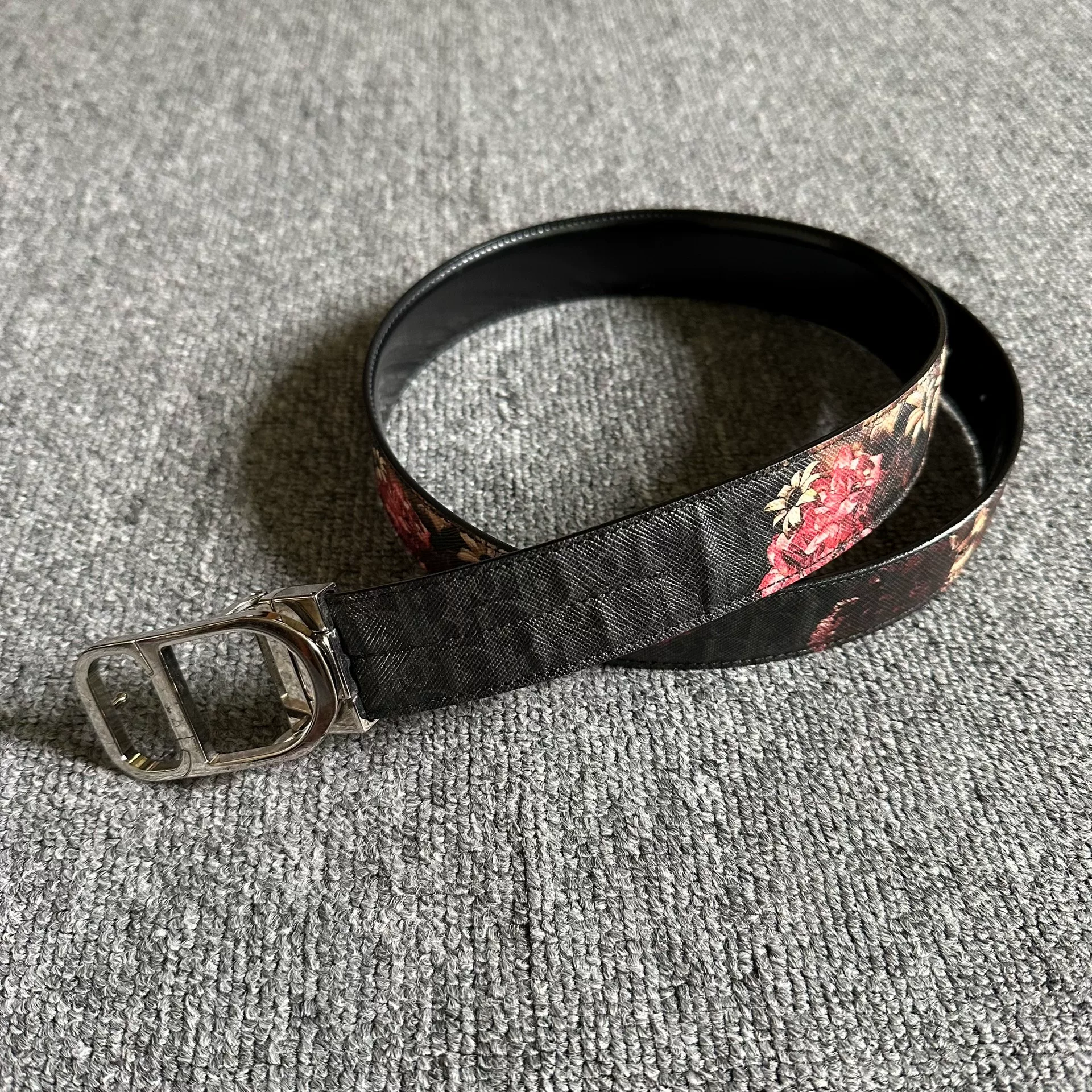 Dior Homme 17ss Rose Skull Belt — front