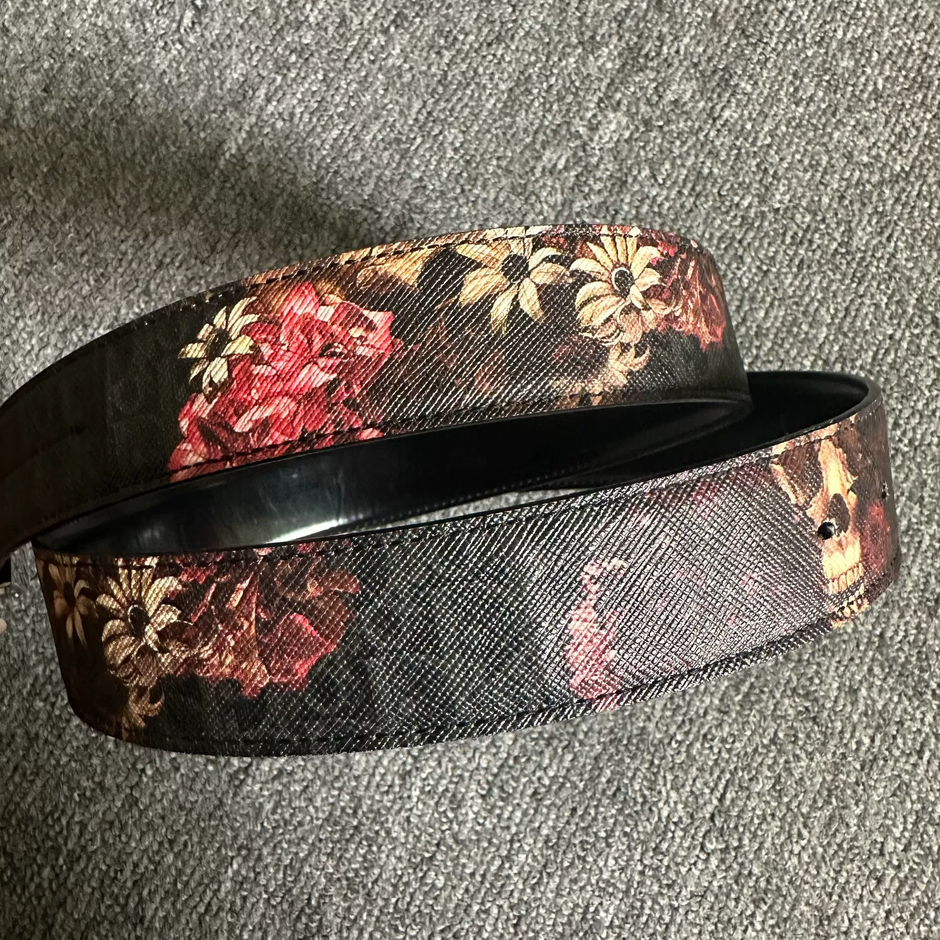Dior Homme 17ss Rose Skull Belt — back