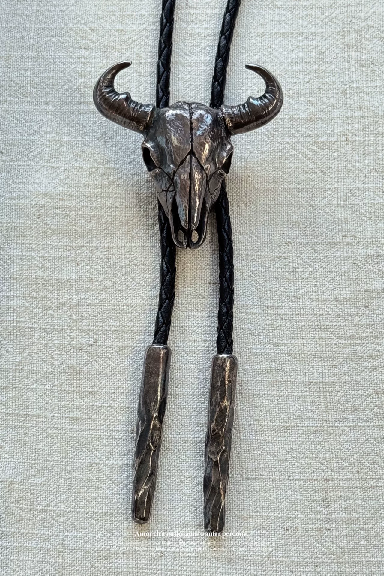 Yohji Yamamoto Silver Bull Skull Necklace — back