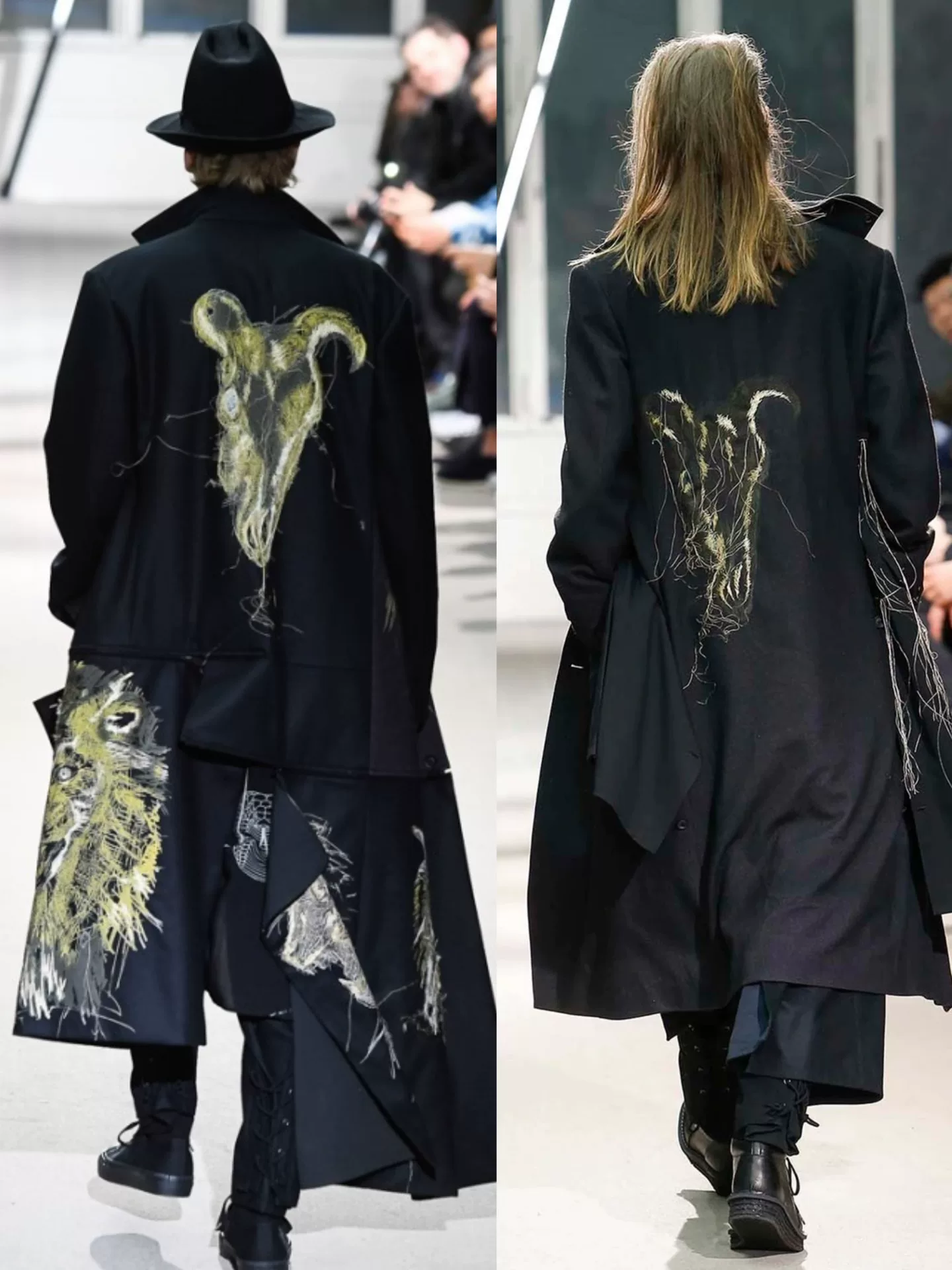 Yohji Yamamoto Silver Bull Skull Necklace — front