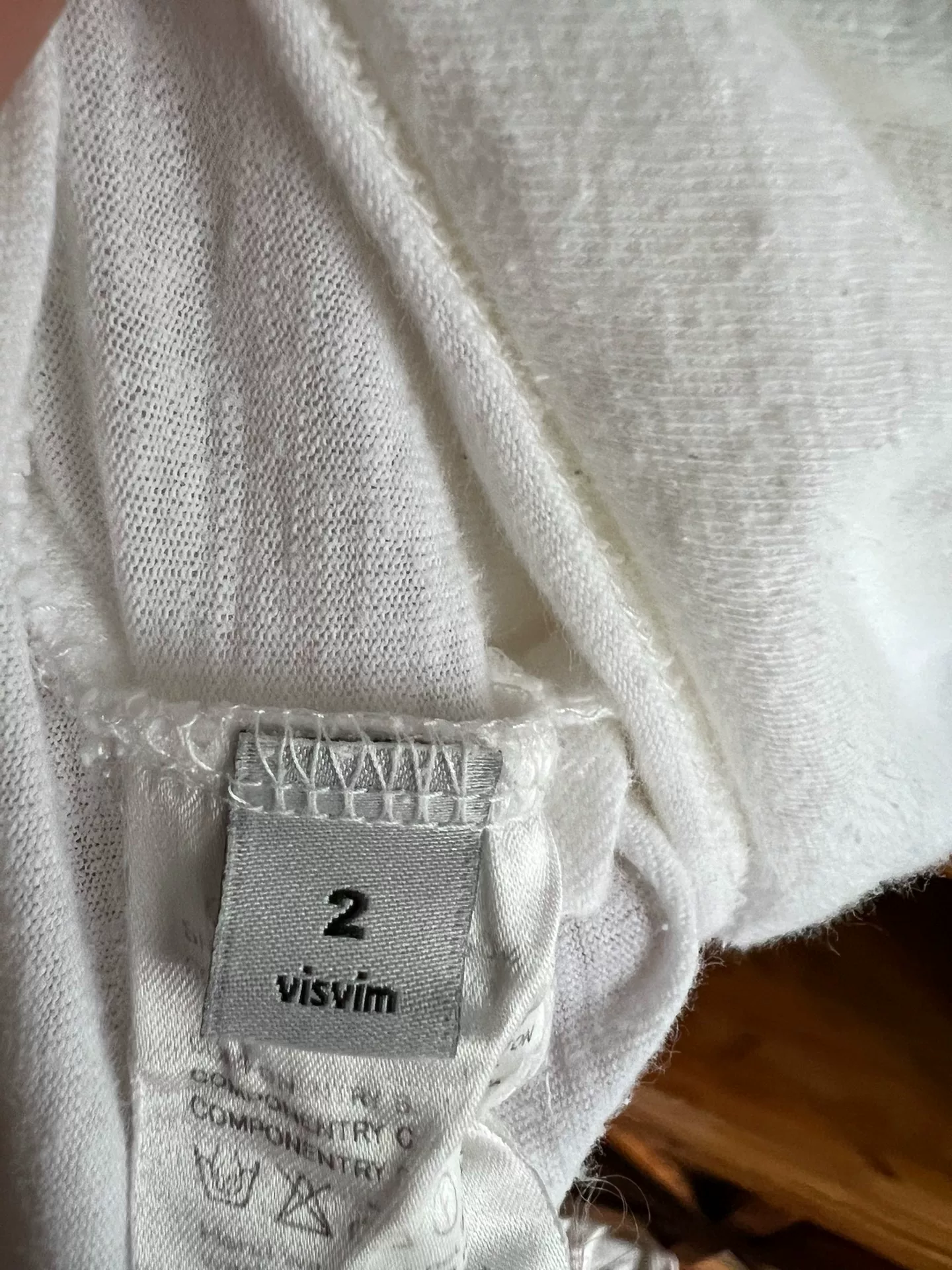 Visvim 2014 White Crew Neck T-Shirt — label