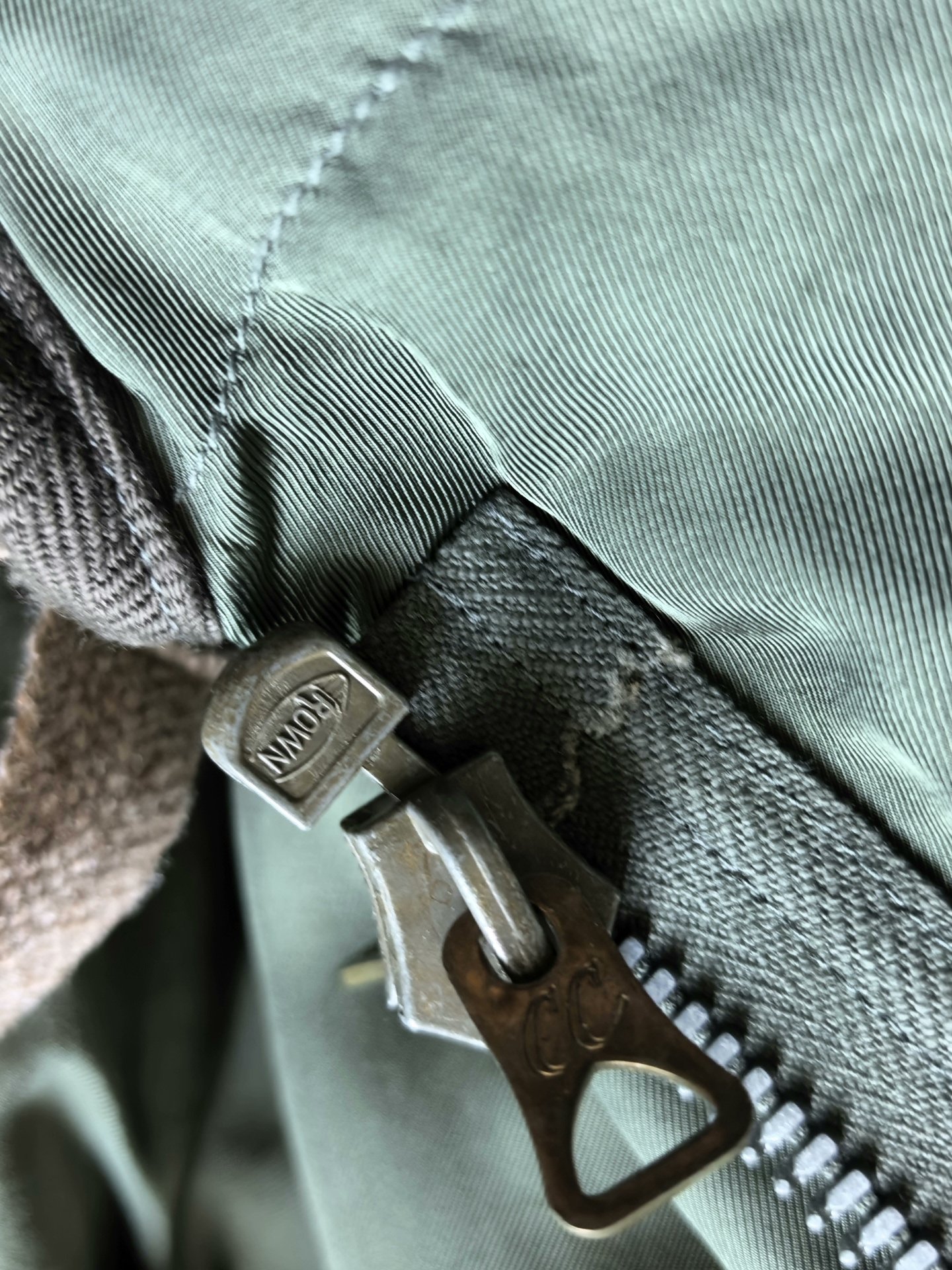 visvim Contrary Dept Harrier Down Vest — label