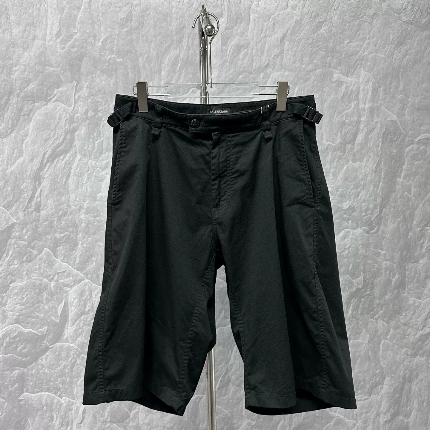 Balenciaga SS24 Solid Belted Shorts XS