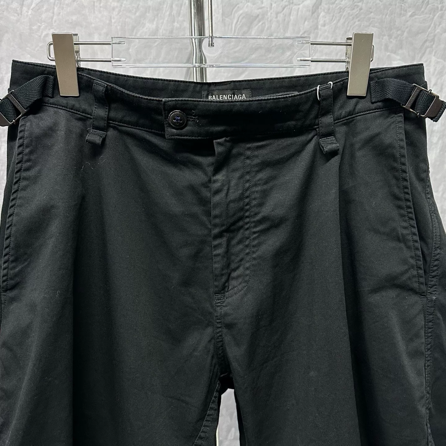 Balenciaga SS24 Solid Belted Shorts XS — front