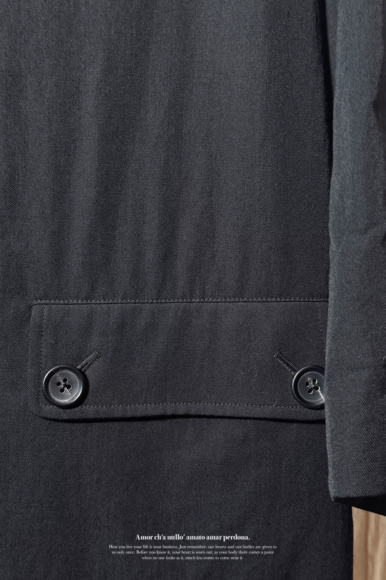 Yohji Yamamoto 17AW Worker Dye Coat — detail