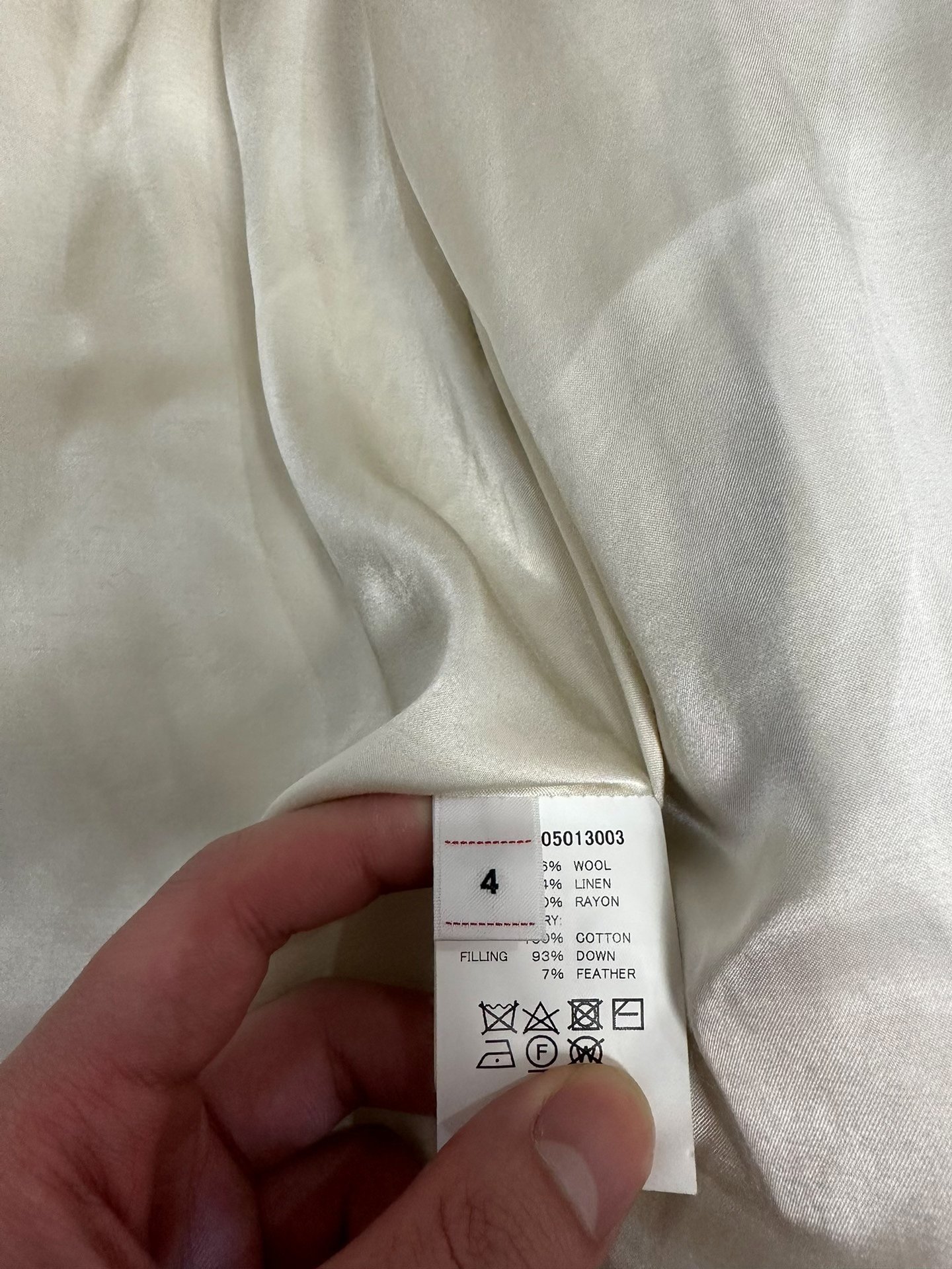 visvim Gray Loose-Fit Down Jacket — label