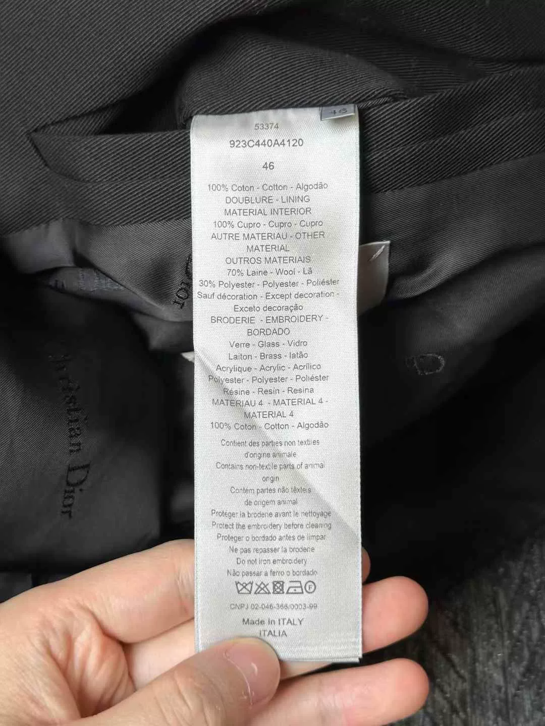 Dior x Kaws Black Zip Jacket — back