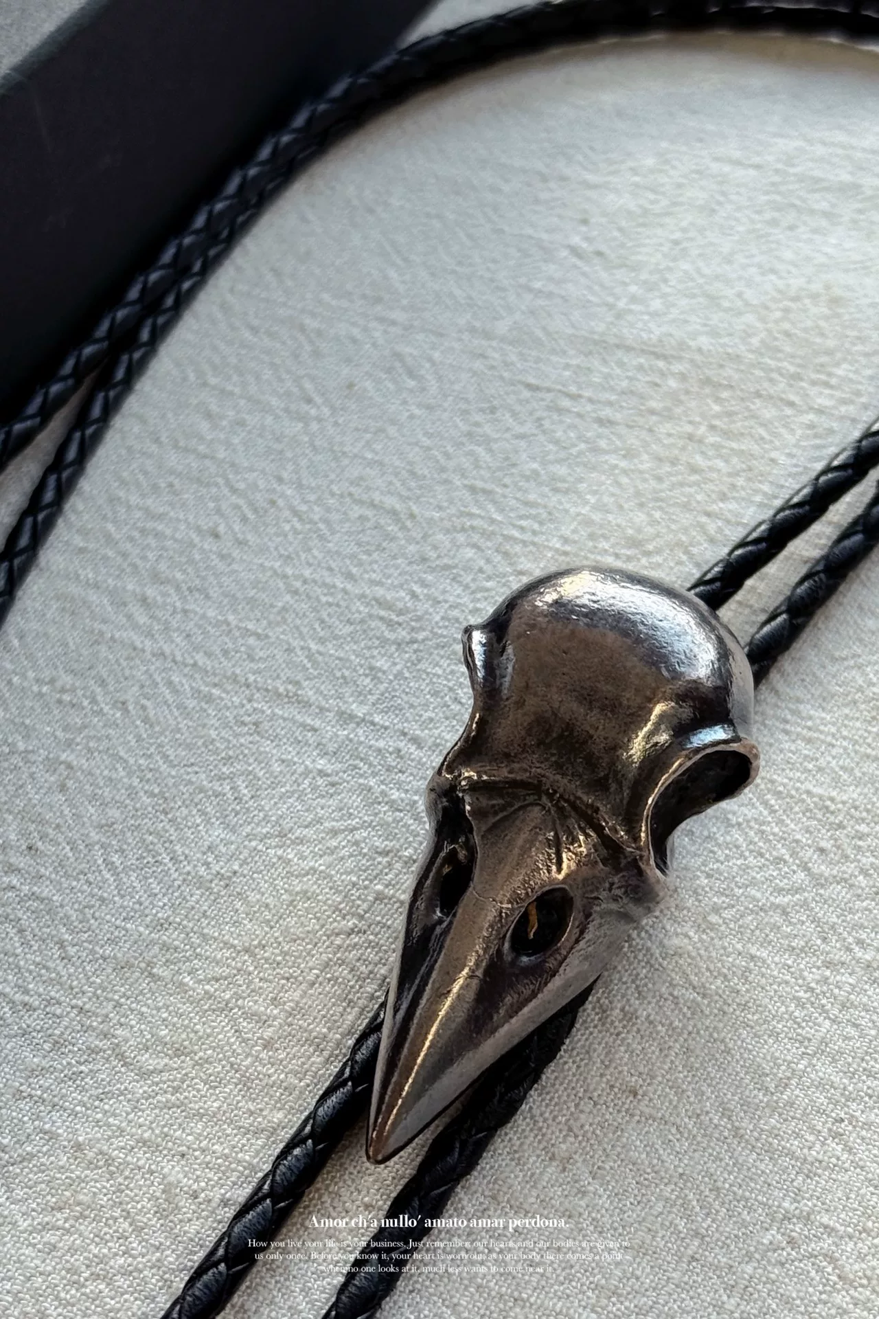 Yohji Yamamoto Silver Crow Necklace — back