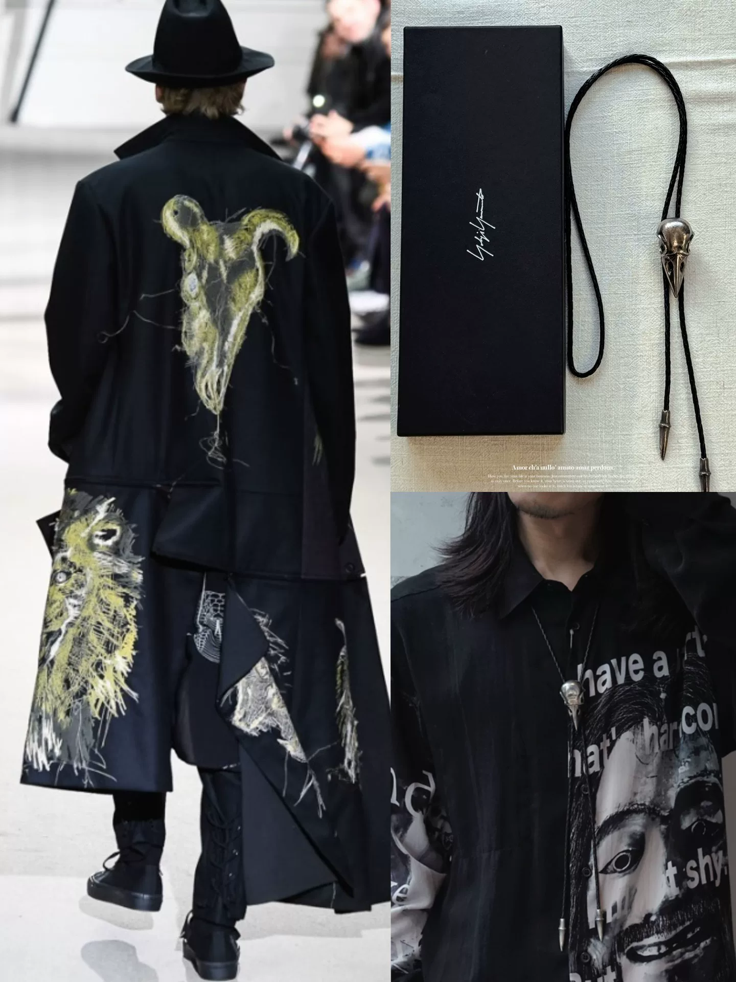Yohji Yamamoto Silver Crow Necklace