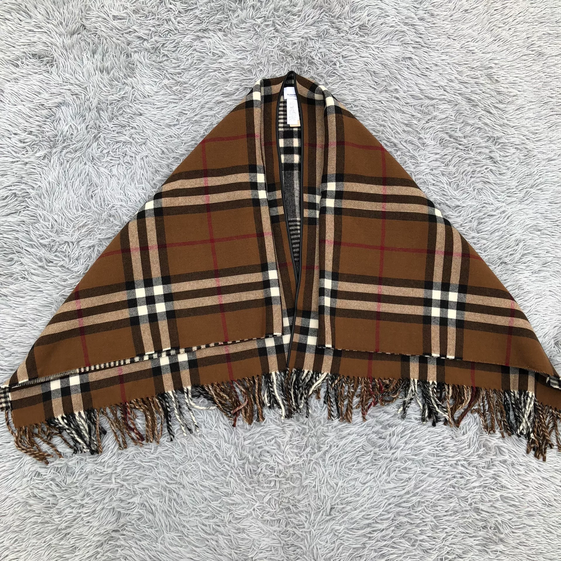 Burberry Classic Check Shawl Cape — front