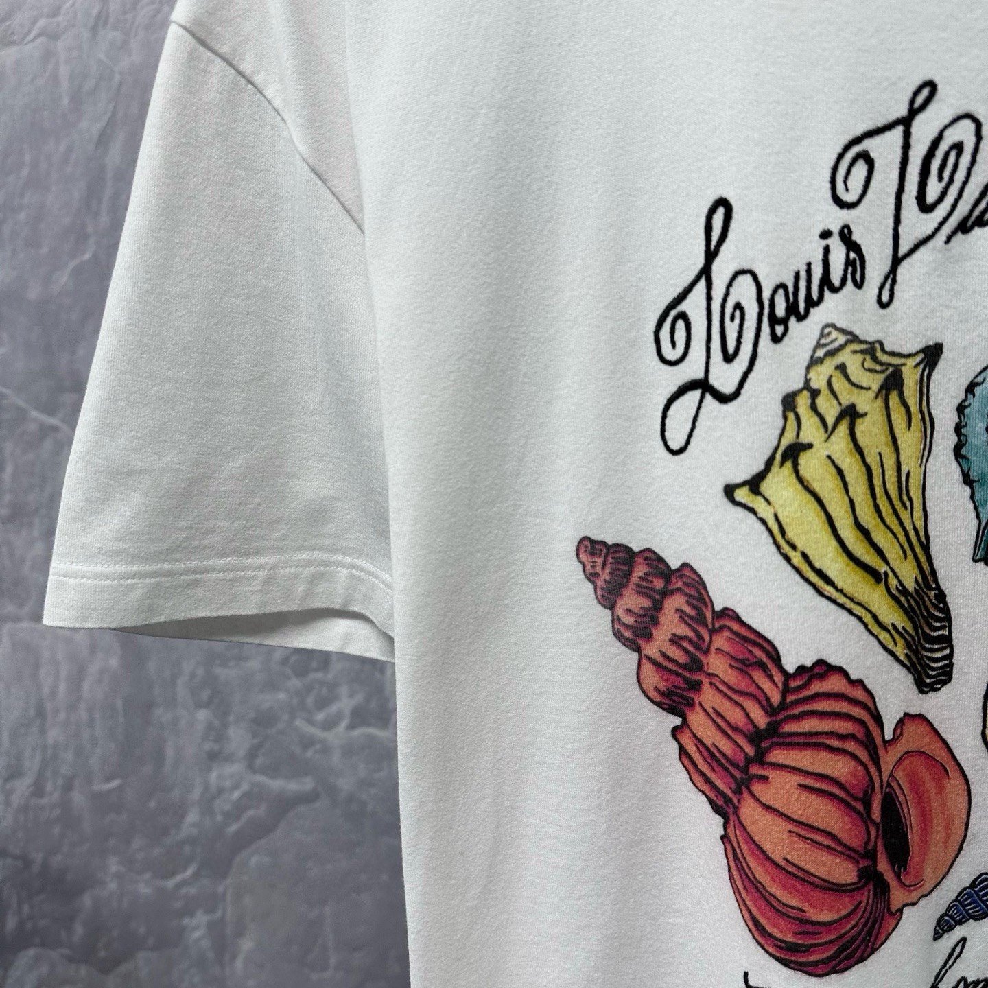Louis Vuitton FW24 Conch Shell Embroidered Tee — detail