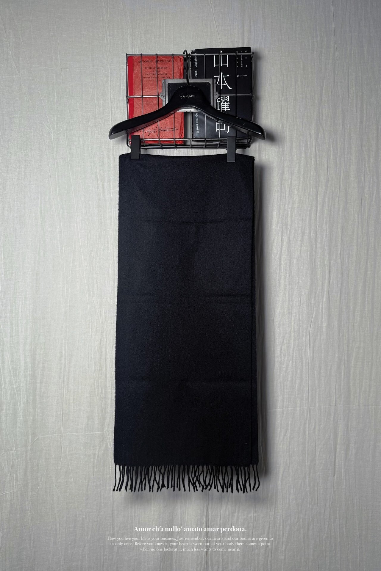 Yohji Yamamoto 05AW Wool Fringe Scarf — back
