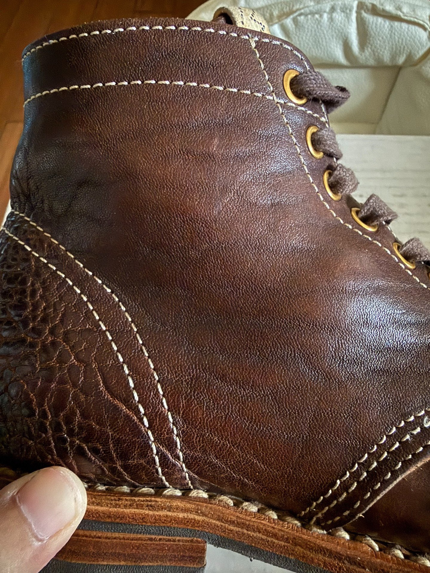 visvim brigadier high-top leather boots — detail