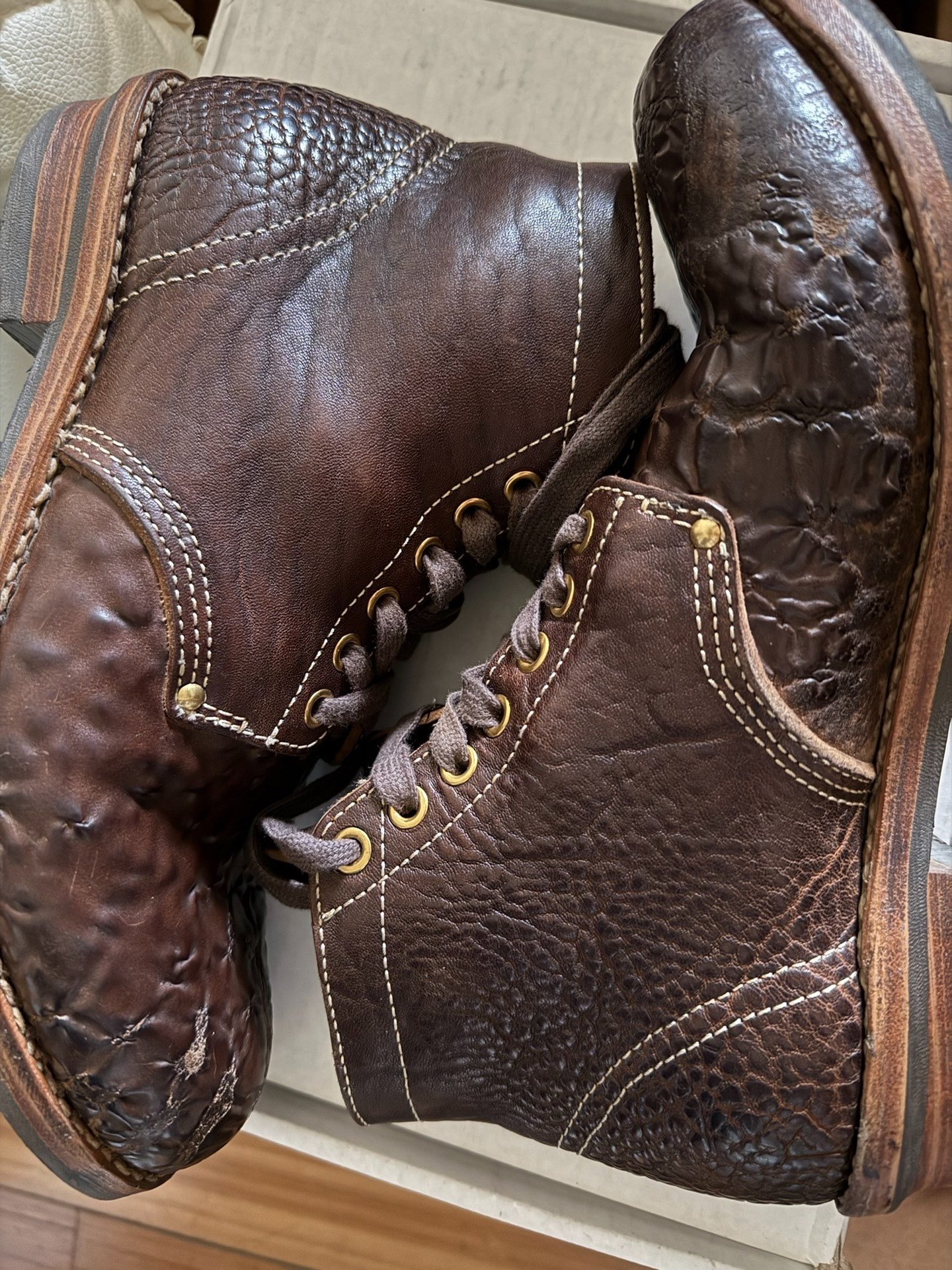 visvim brigadier high-top leather boots — front
