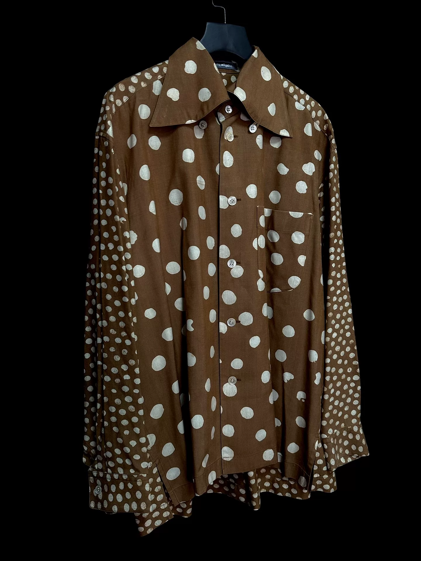 Issey Miyake 1989AW Silk Discharge Shirt — detail