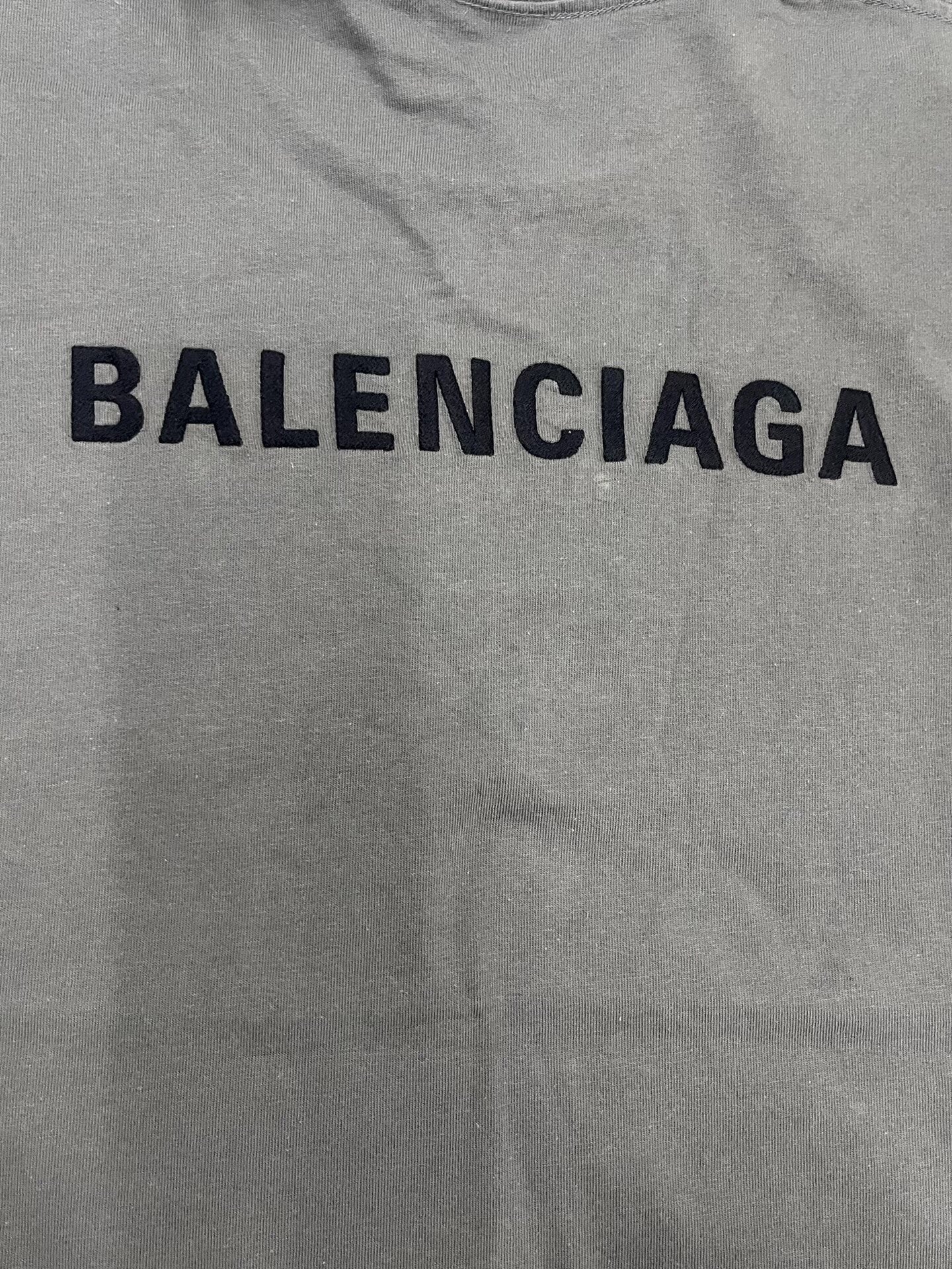 Balenciaga FW22 Logo Embroidered Crew Neck T-Shirt — detail