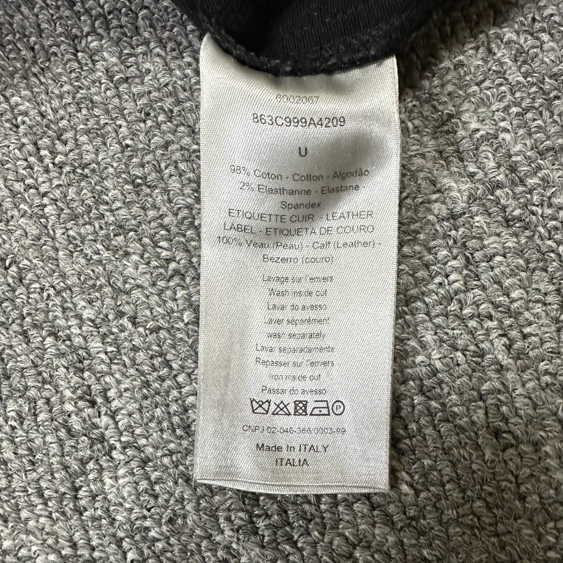 Dior Black Leather Logo Tote Bag — back