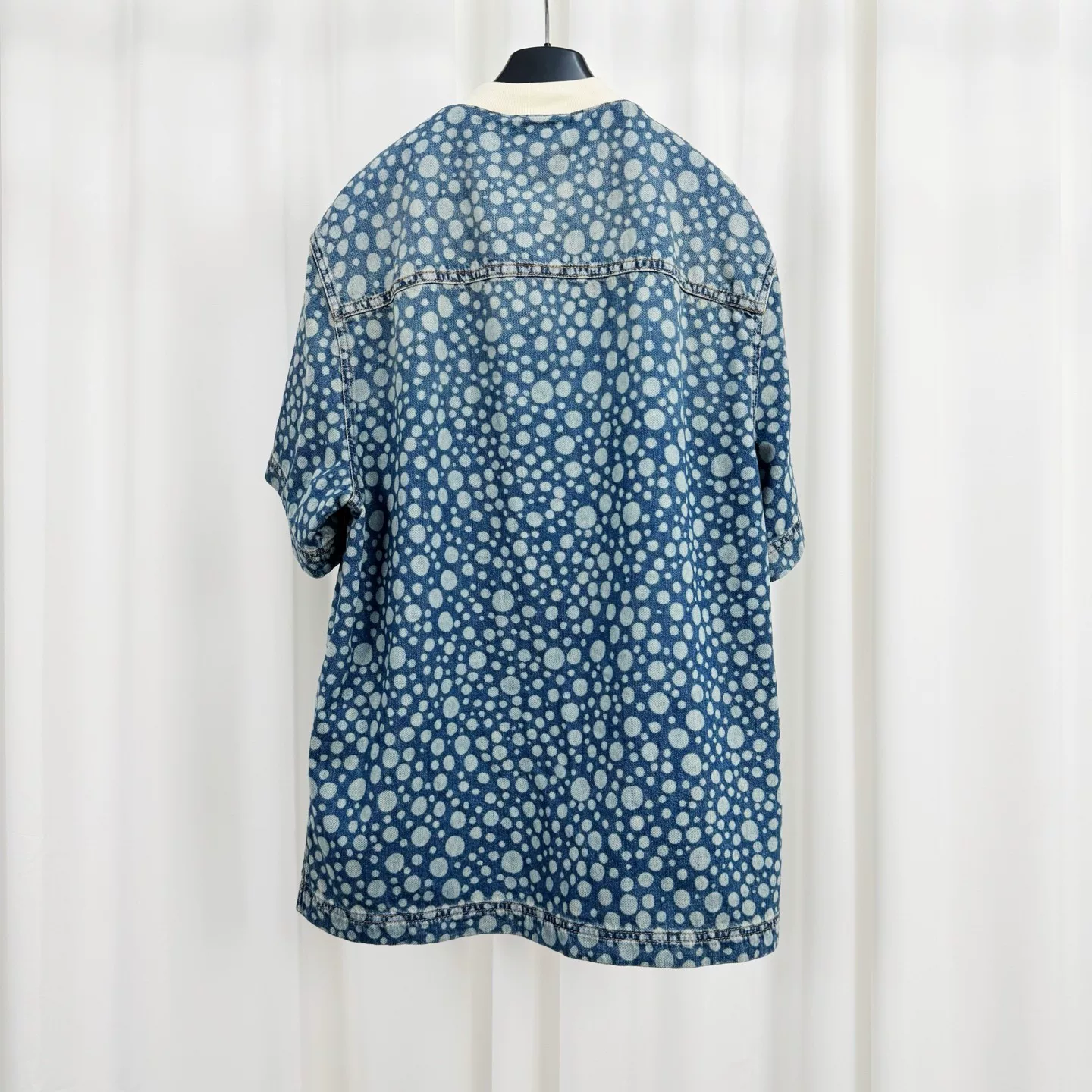 Louis Vuitton Yayoi Kusama Polka Dot Denim Baseball Shirt — front