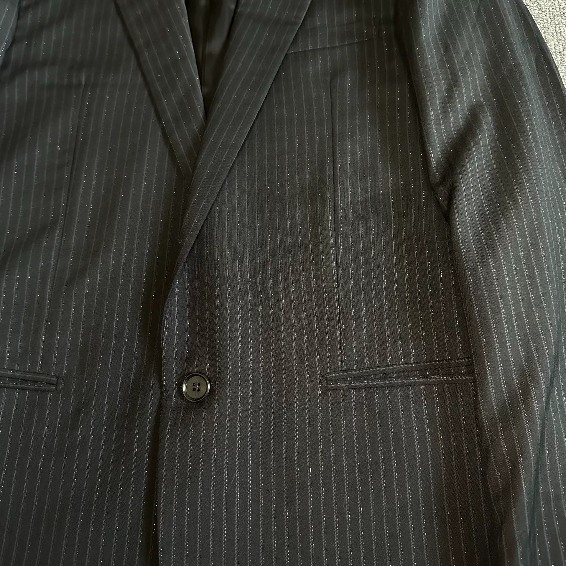Dior Silver Thread Pinstripe Suit — back