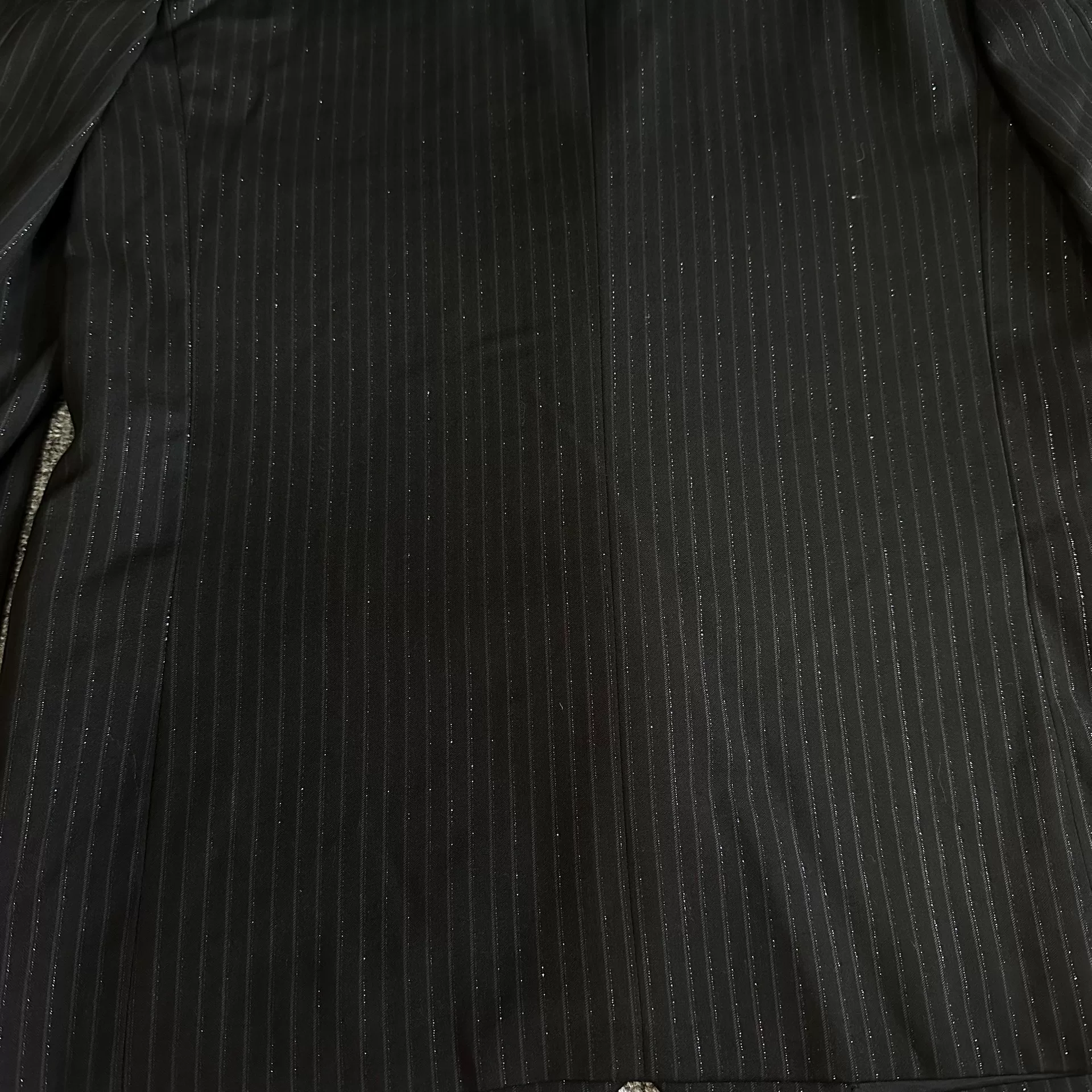 Dior Silver Thread Pinstripe Suit — label