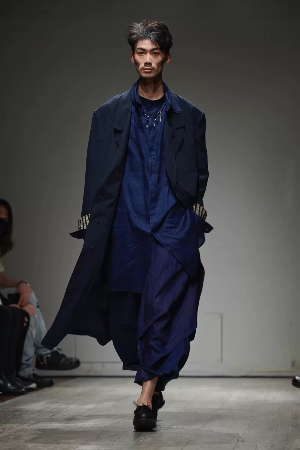 Yohji Yamamoto 23SS Silk Double Collar Coat — front