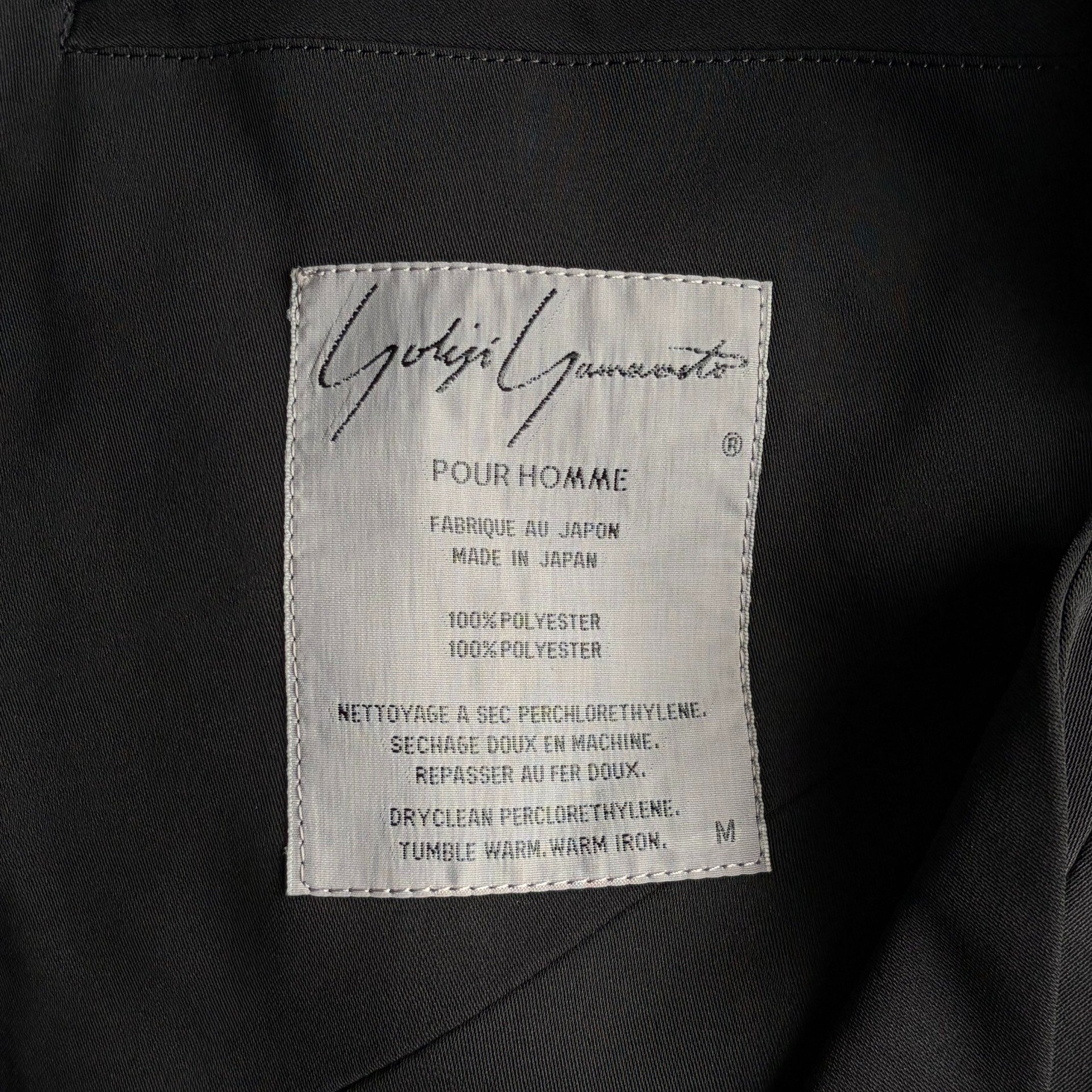 Yohji Yamamoto 88SS Monk Tailcoat — label