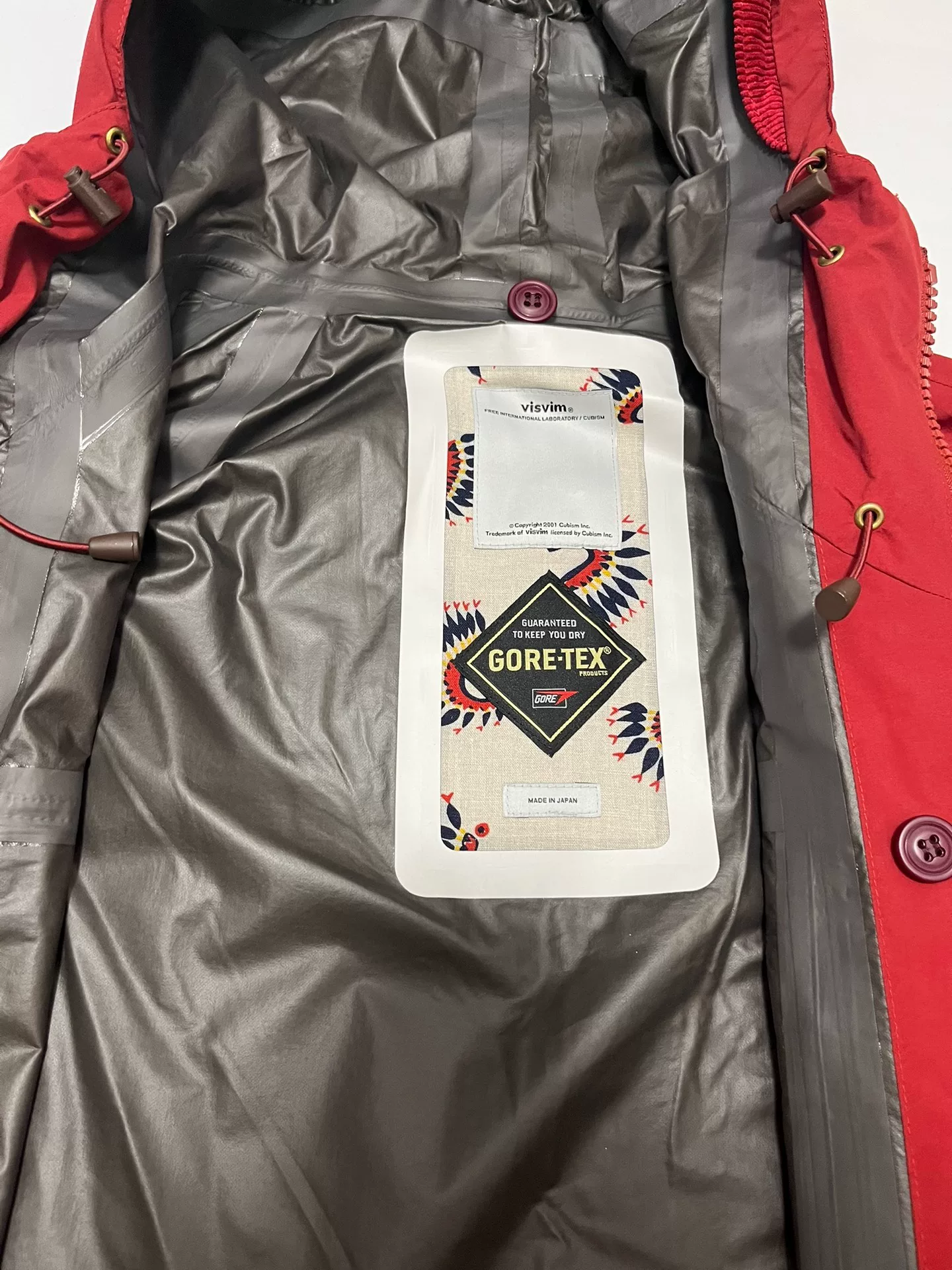 visvim Red GORE-TEX Hooded Jacket — back