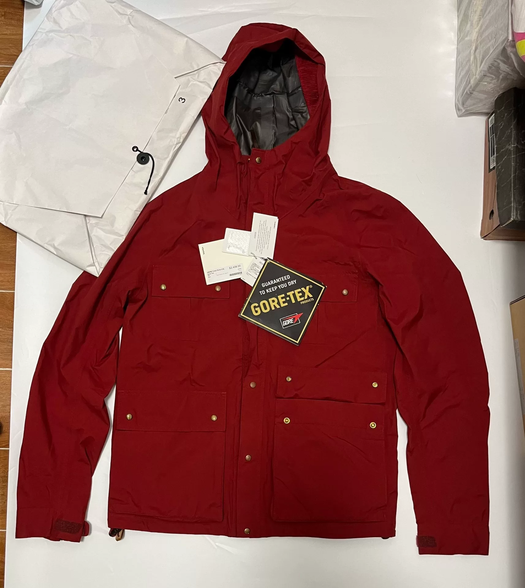 visvim Red GORE-TEX Hooded Jacket