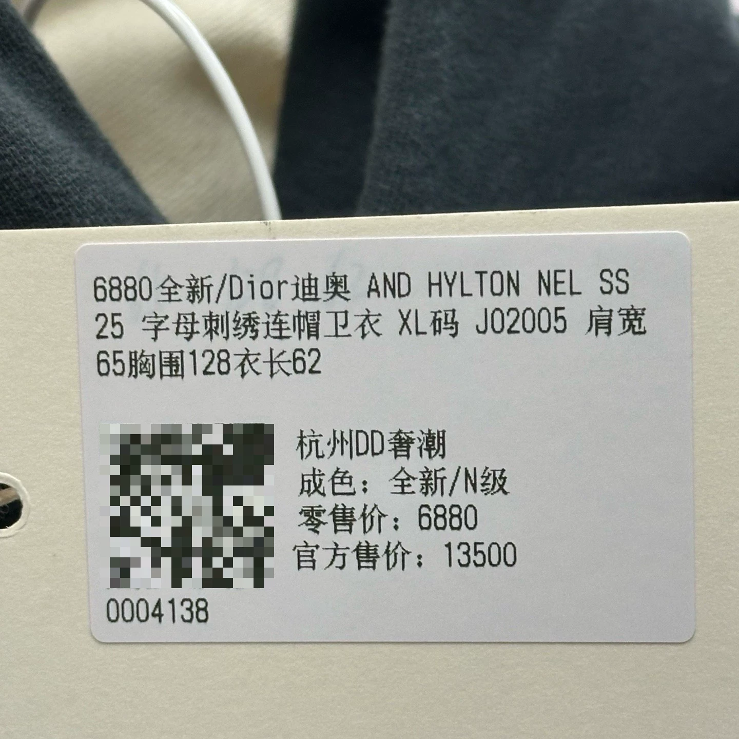 Dior HYLTON NEL SS25 Embroidery Hoodie — label