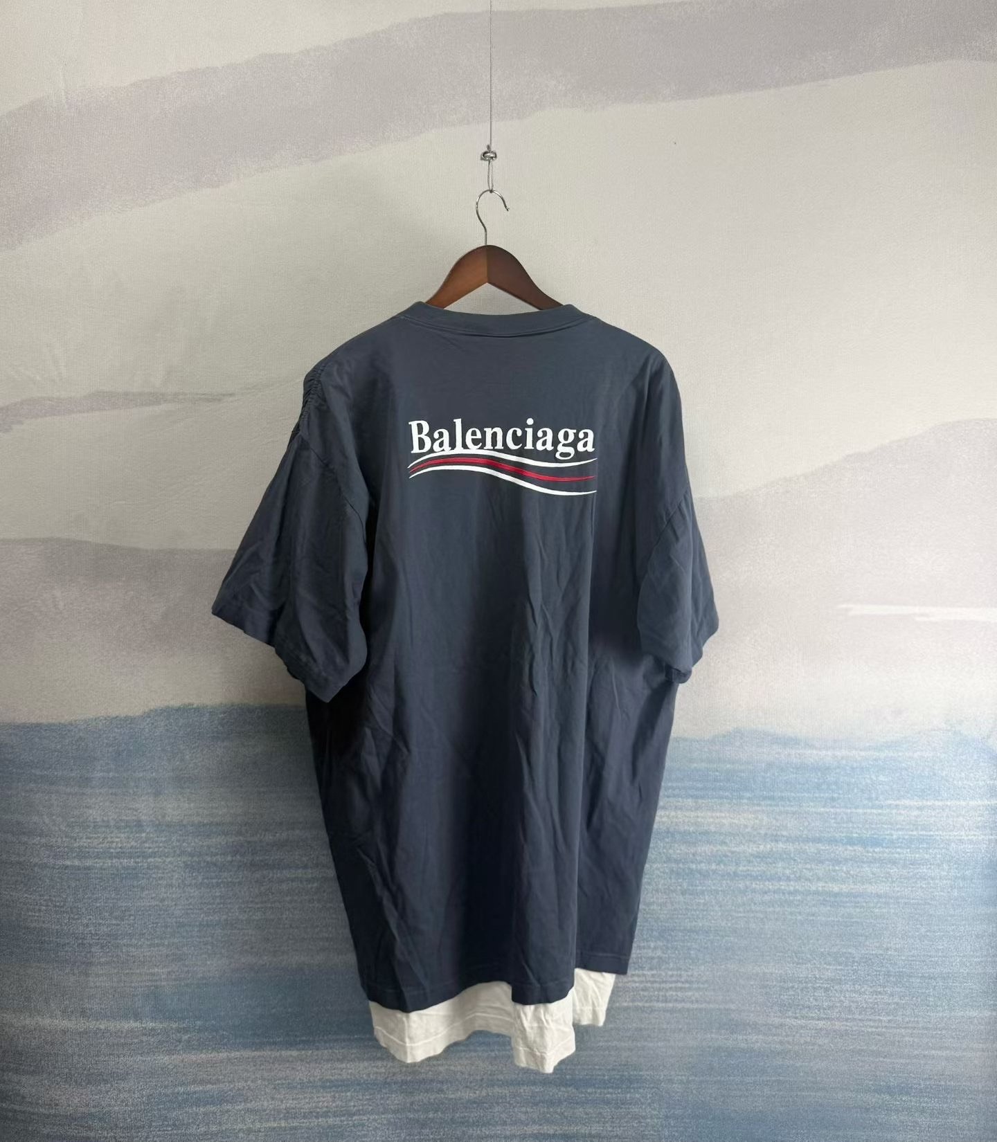 Balenciaga Cola Embroidery Fake Two-Piece Short Sleeve — front