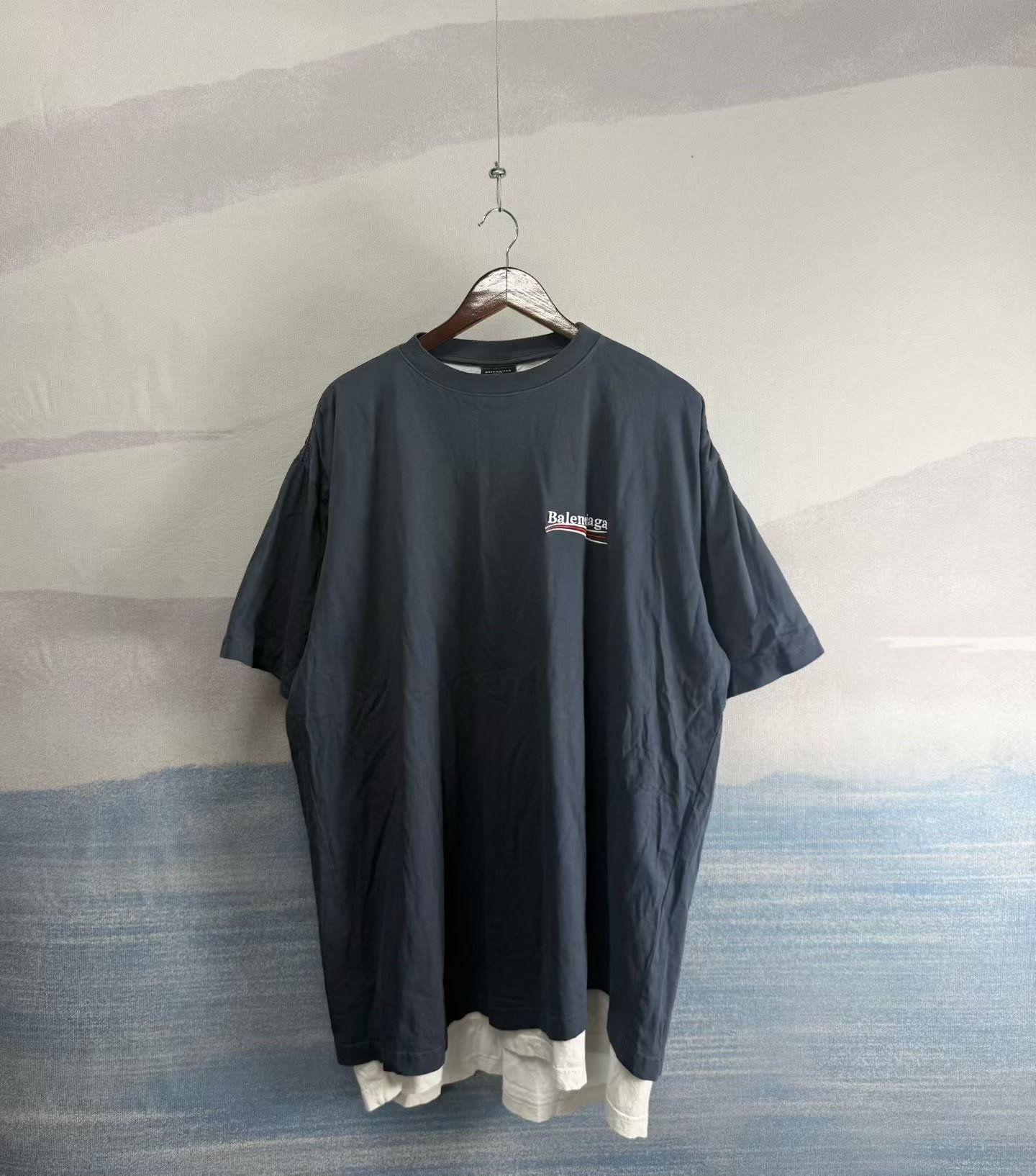 Balenciaga Cola Embroidery Fake Two-Piece Short Sleeve