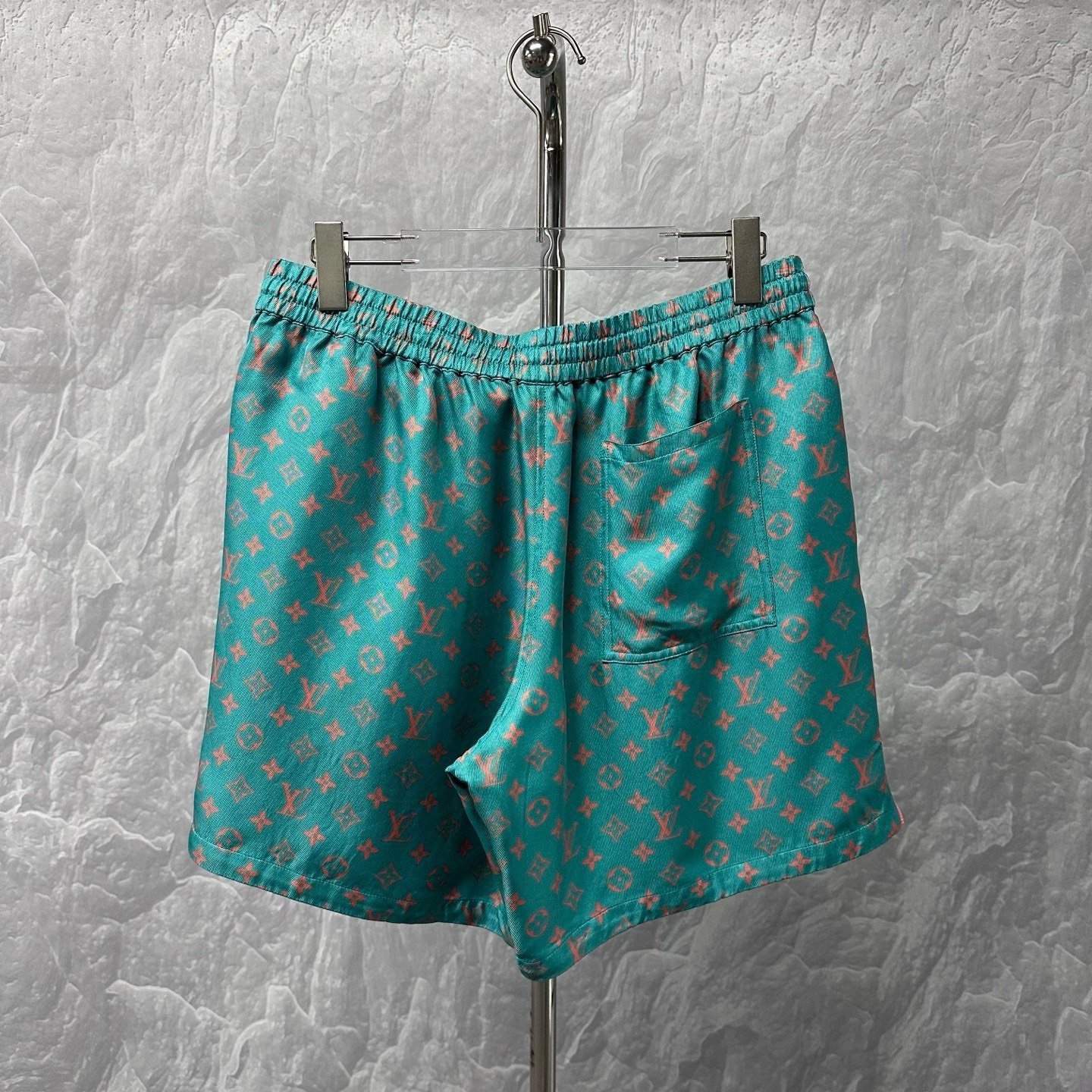 Louis Vuitton FW25 All-Over Print Silk Shorts — back