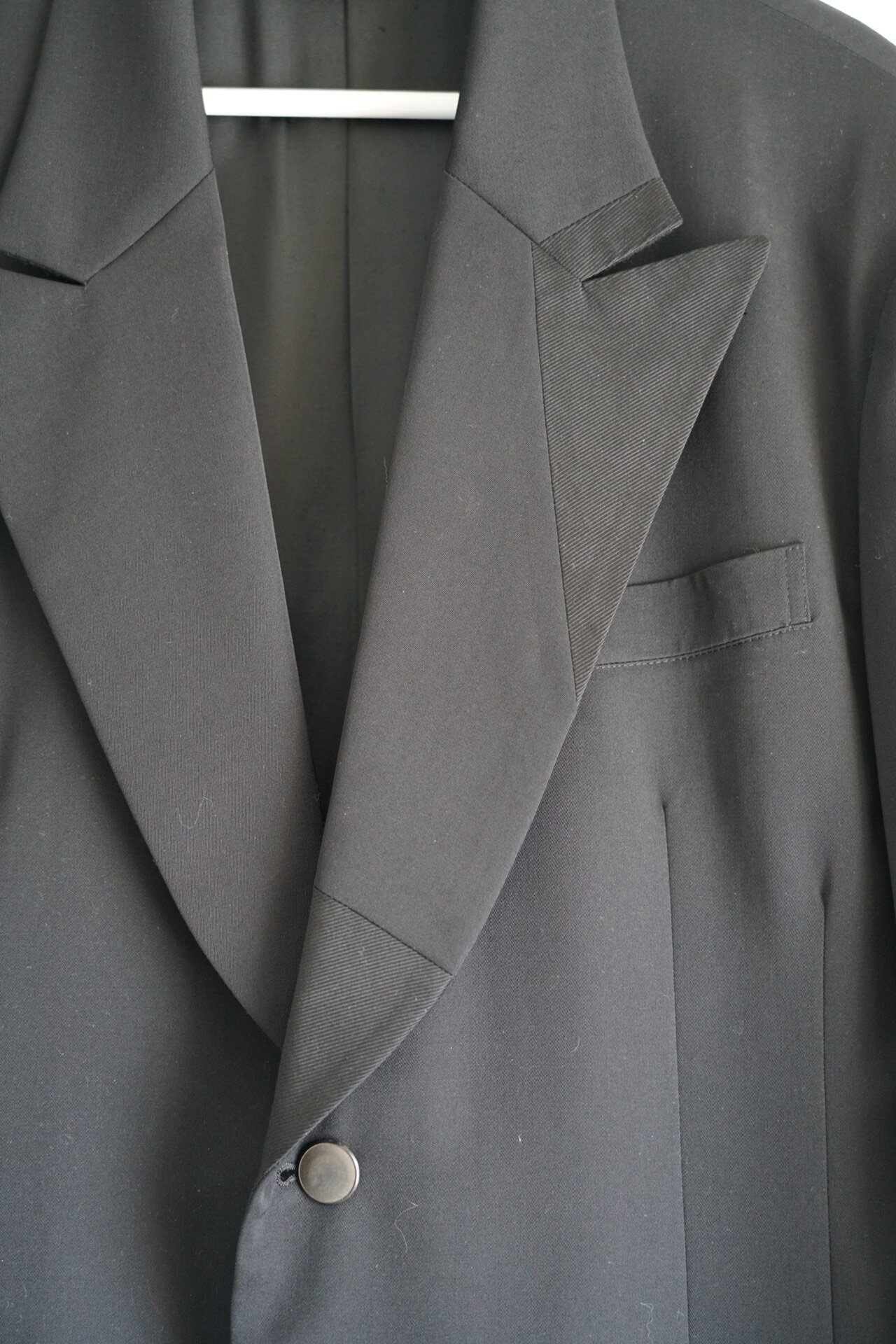 Yohji Yamamoto 94AW Silk Collar Blazer — detail