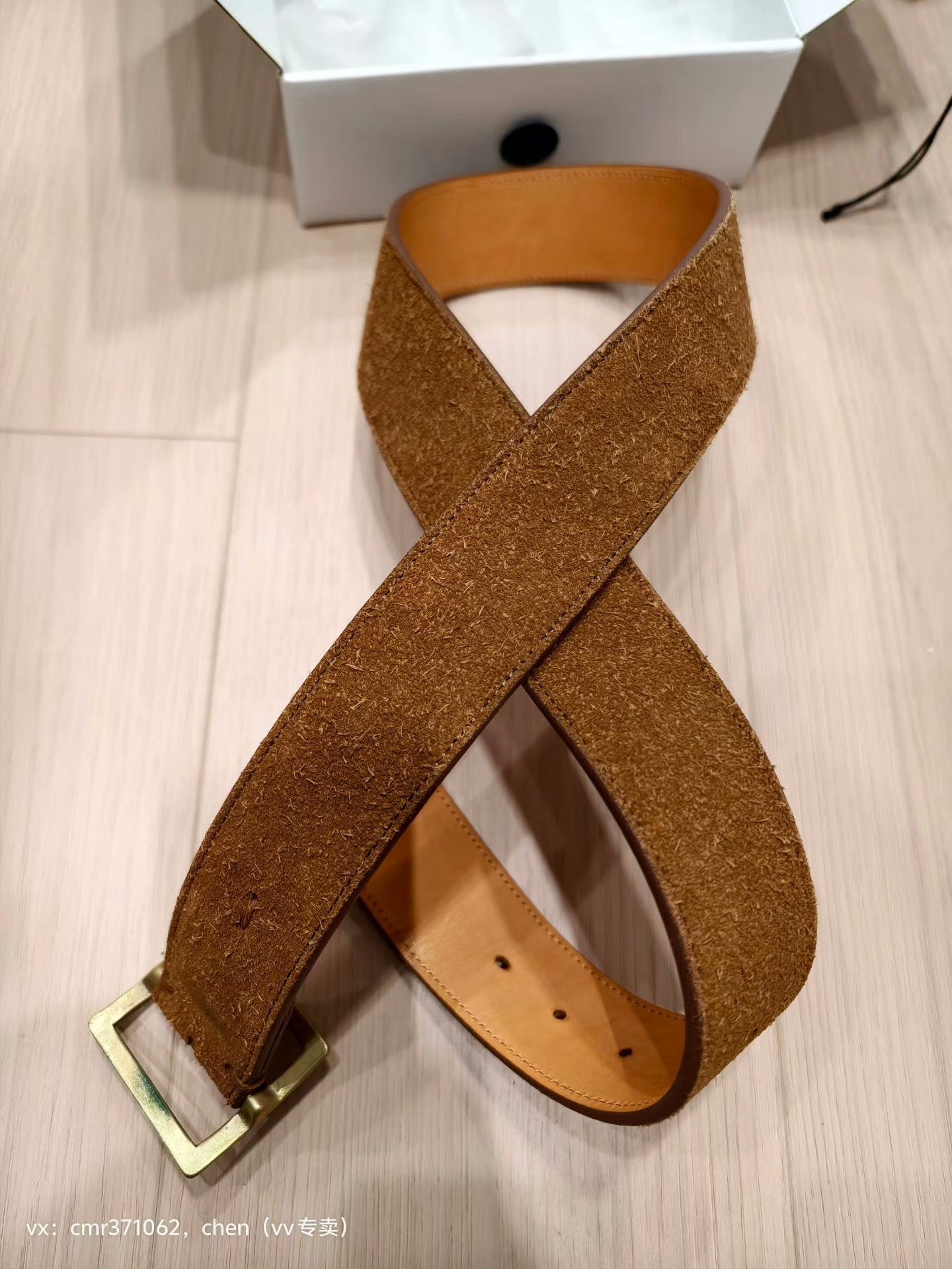 VISVIM 17AW 45MM Veggie Suede Plain Belt — detail